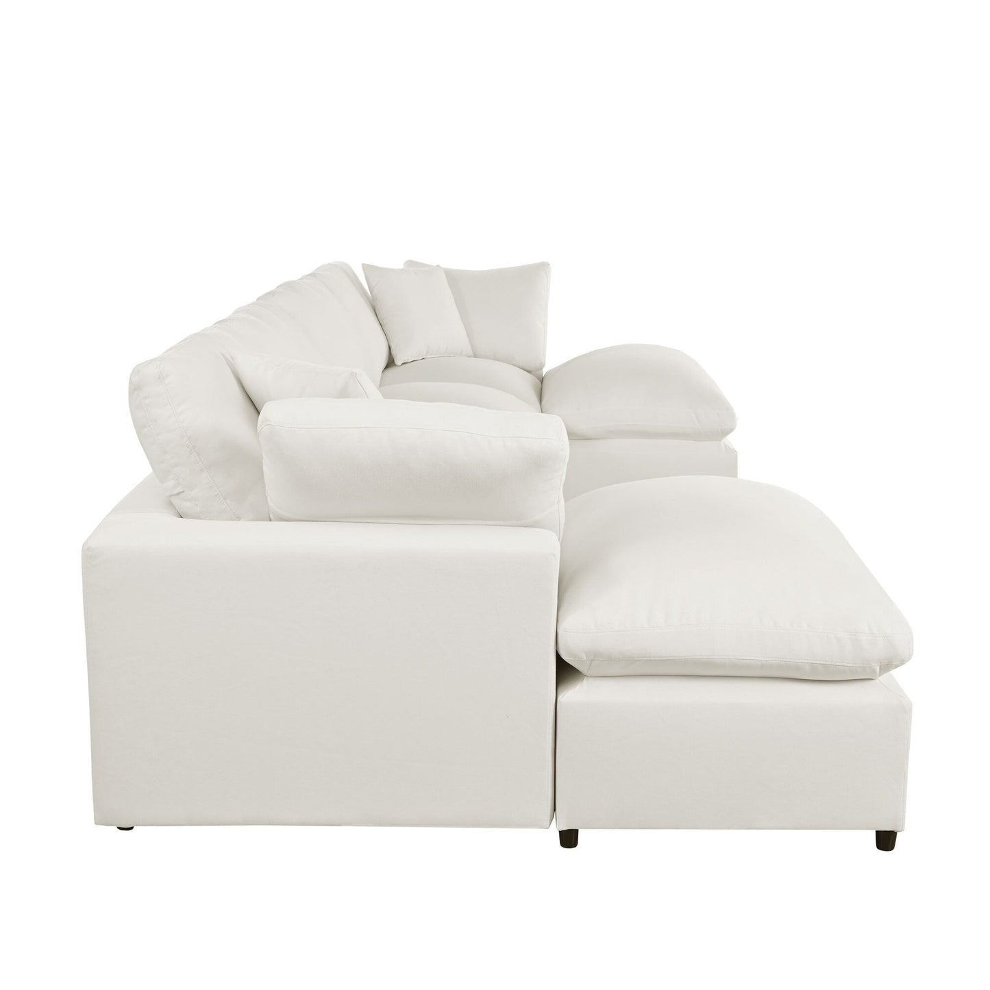 Canapé modulaire moderne en U avec pouf amovible et coussins pour le salon