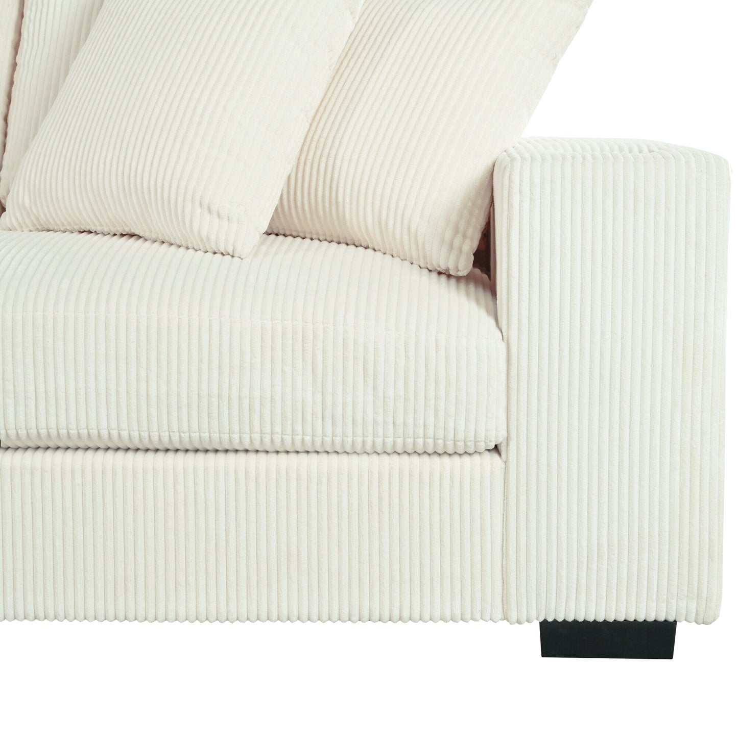 Canapé sectionnel 3 places moderne et surdimensionné avec porte-gobelets et ports de chargement USB, coussins épais pour le salon