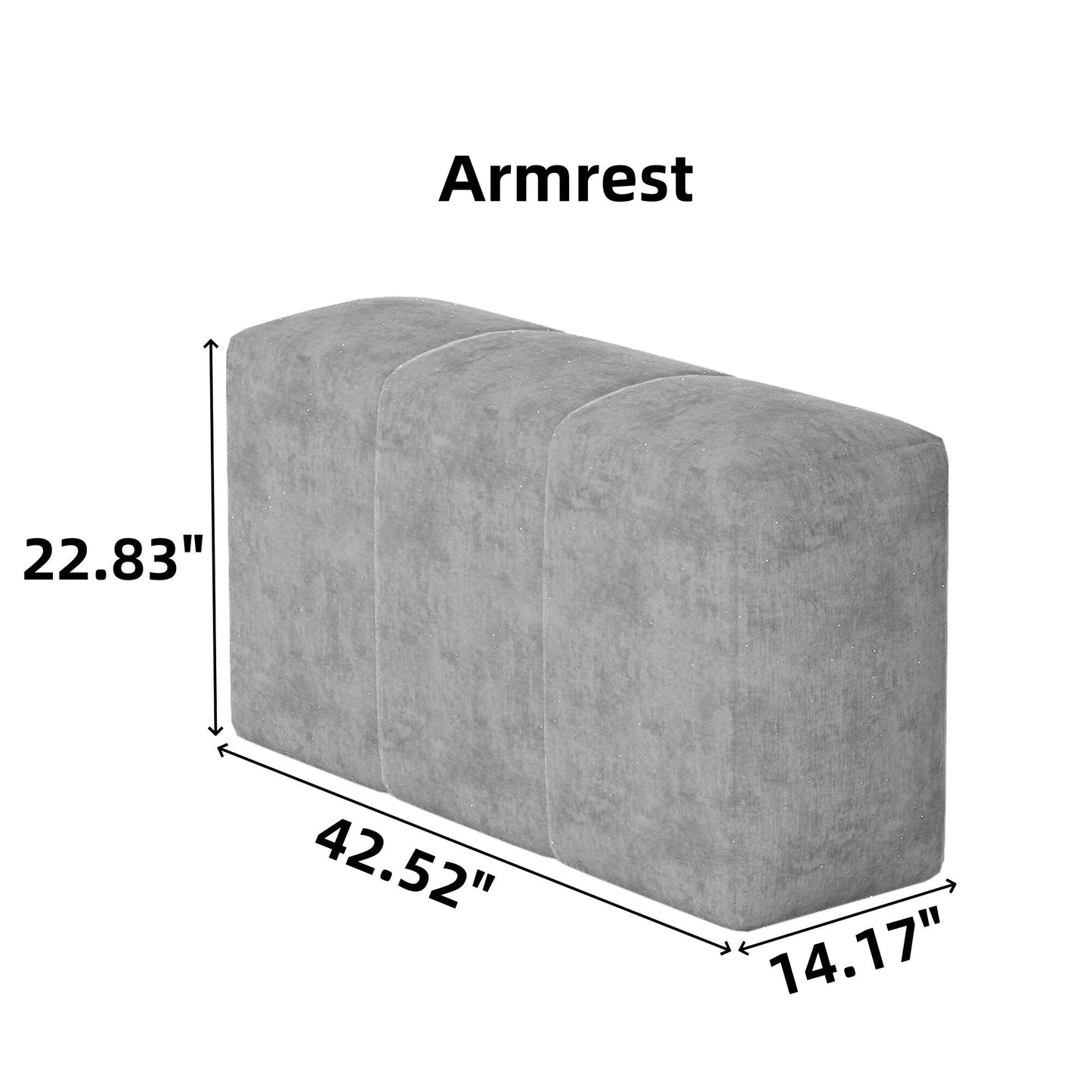 Canapé modulaire moderne surdimensionné en chenille capitonné avec 2 coussins pour salon ou bureau