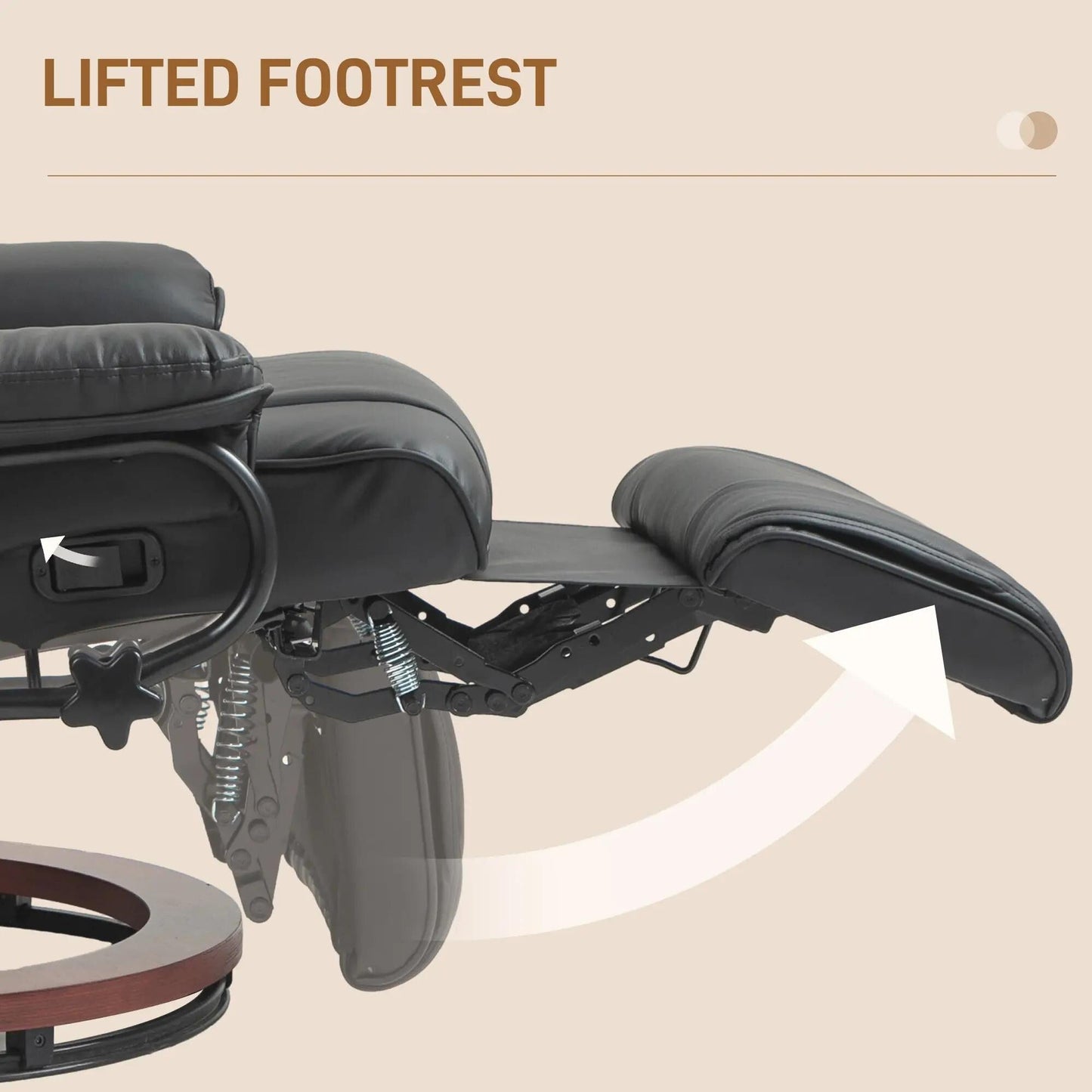 Fauteuil inclinable pivotant moderne pour camping-car avec repose-pieds pour salon