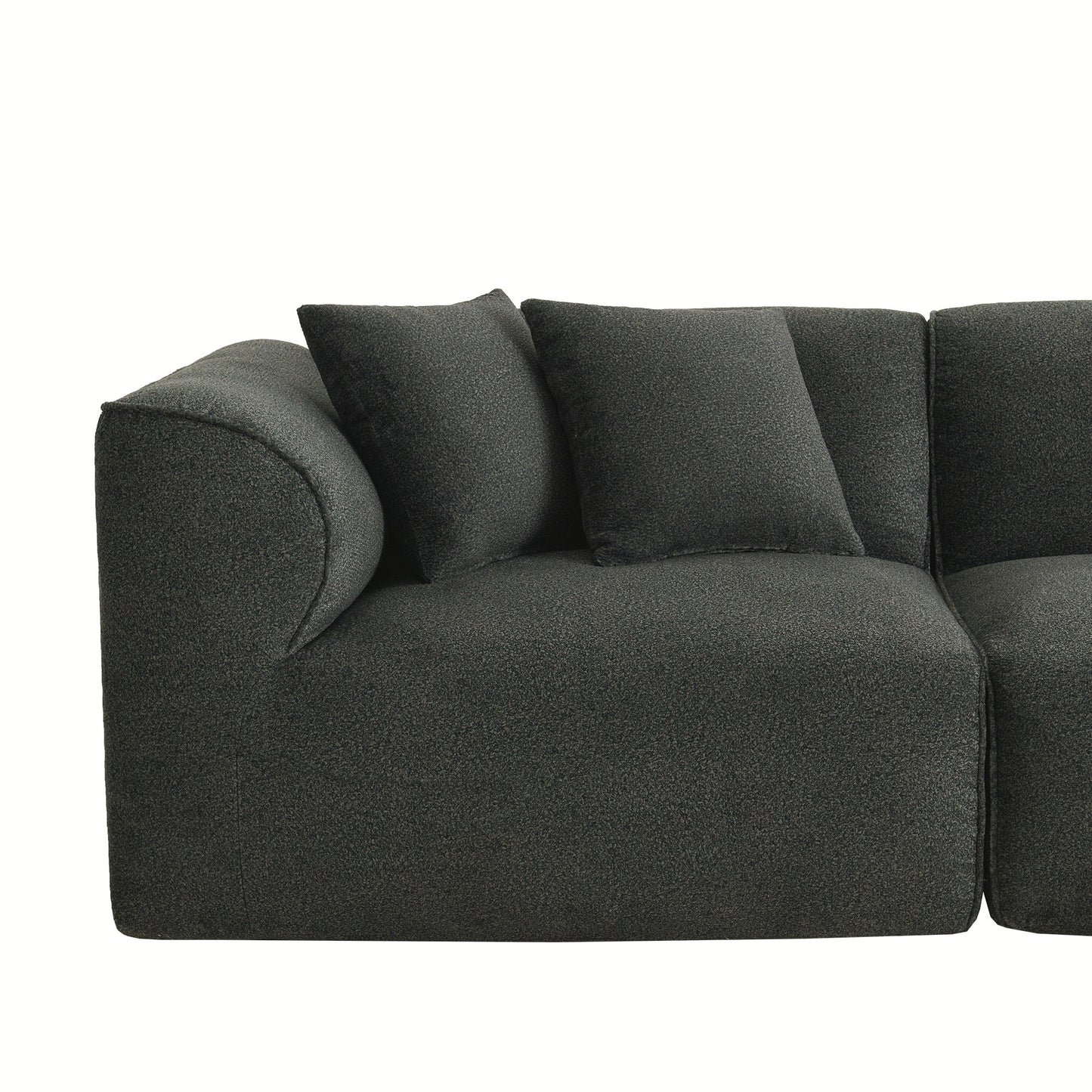 Canapé sectionnel moderne de luxe en velours 4 places avec pouf amovible et oreillers pour salon appartement