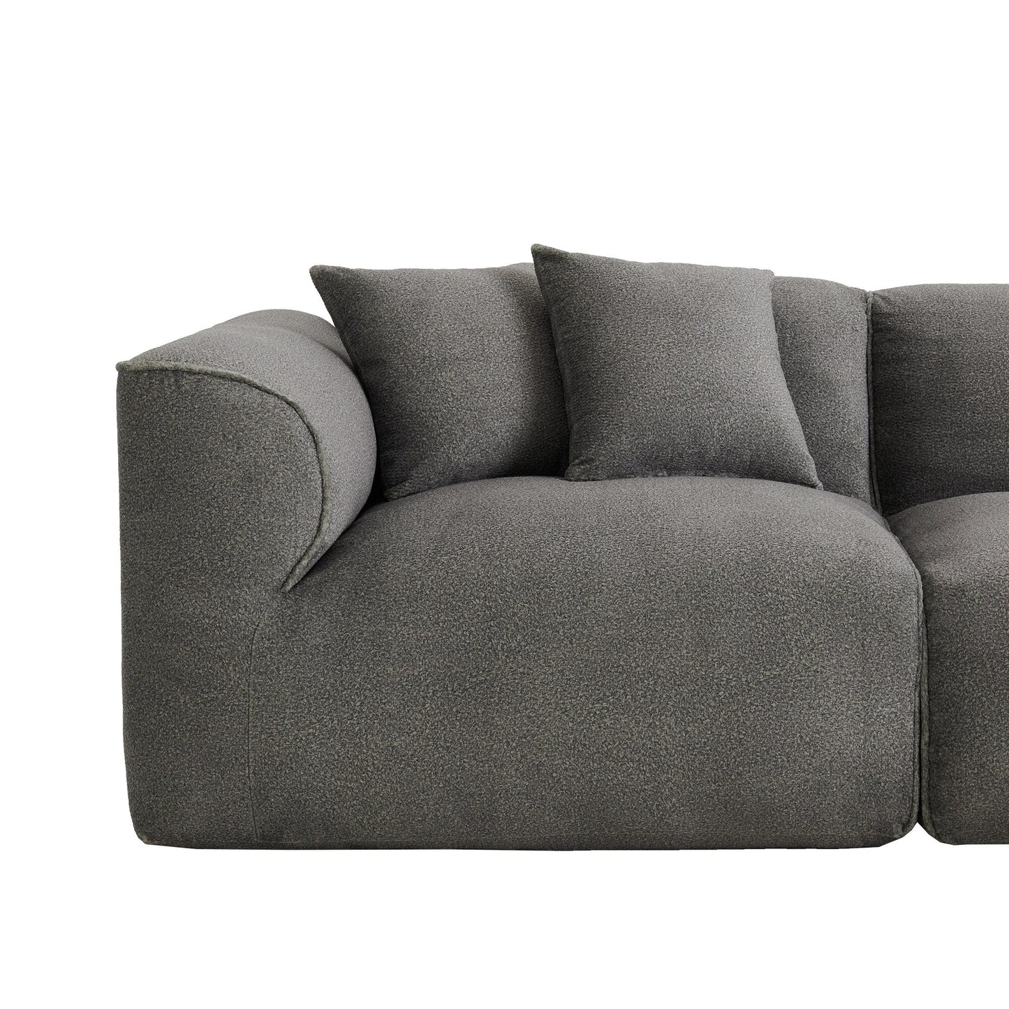 Canapé sectionnel moderne de luxe en velours 4 places avec pouf amovible et oreillers pour salon appartement