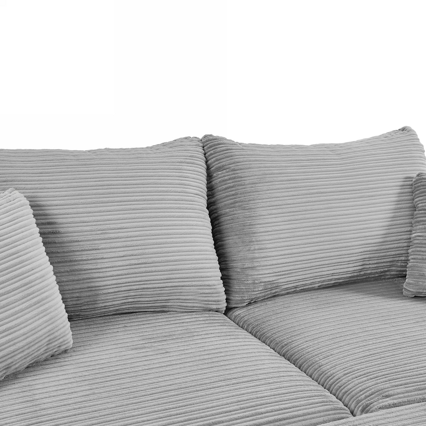 Canapé simple moderne avec pouf amovible, rangement dissimulé, ports USB, porte-gobelets et support de téléphone pour le salon