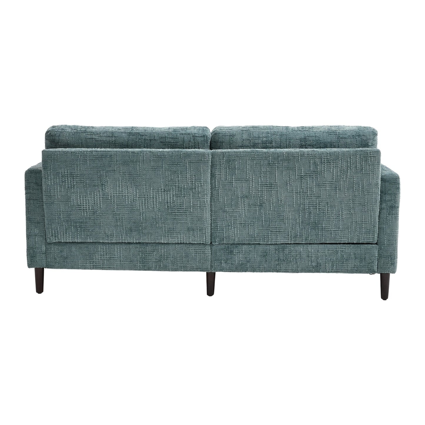 Canapé 2 places en chenille de style moderne avec pieds en bois, éclairage LED, port de chargement USB et sac de rangement, pour salon, chambre, bureau