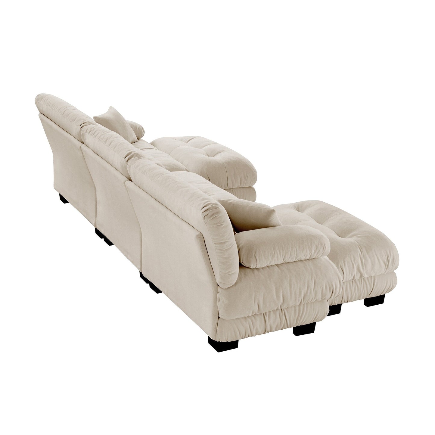 Canapé modulaire moderne en forme de U, sièges profonds, avec 2 poufs et coussins décoratifs pour le salon