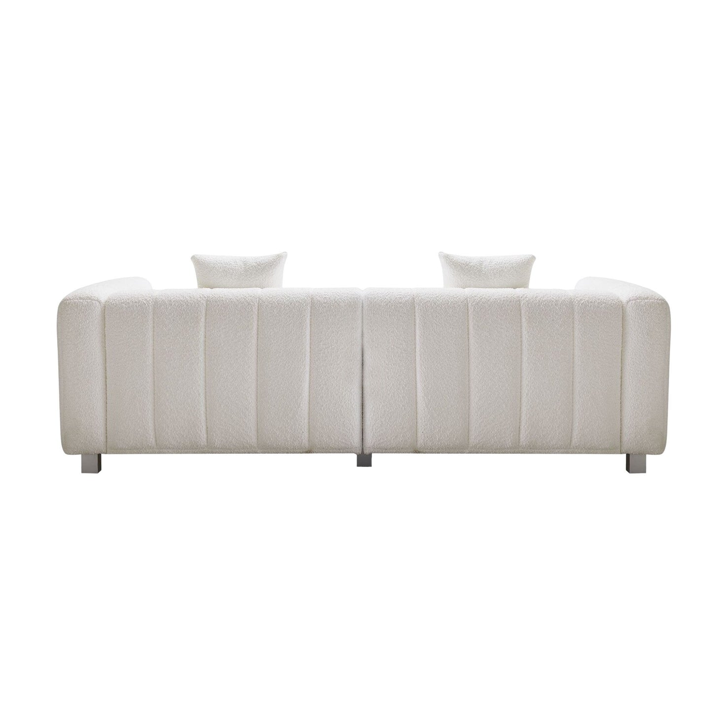 Canapé modulable 3 places en velours moderne avec pieds en métal et 2 coussins pour salon et chambre à coucher