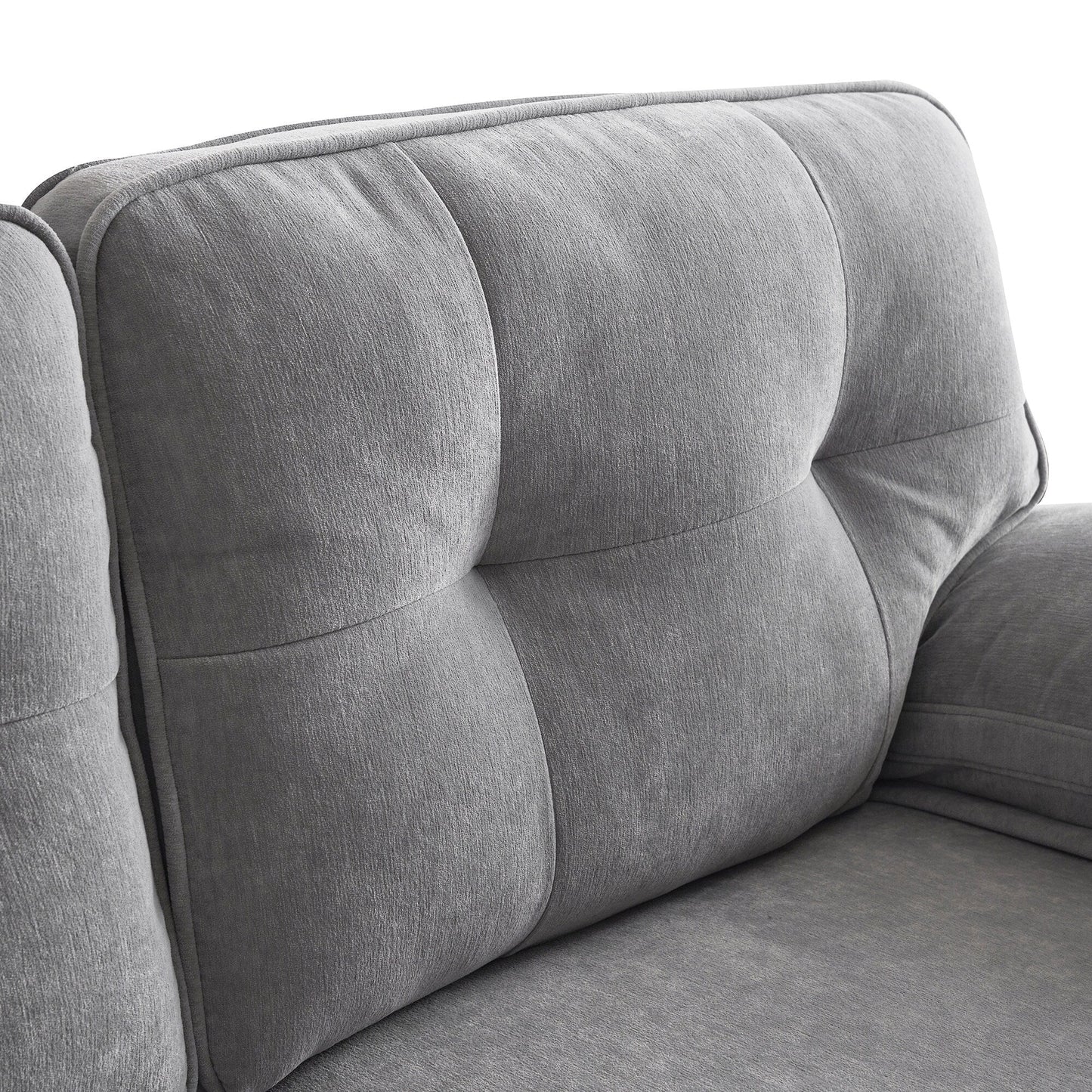 Canapé sectionnel moderne en velours en forme de L avec pieds en métal et dossier large pour salon et chambre à coucher