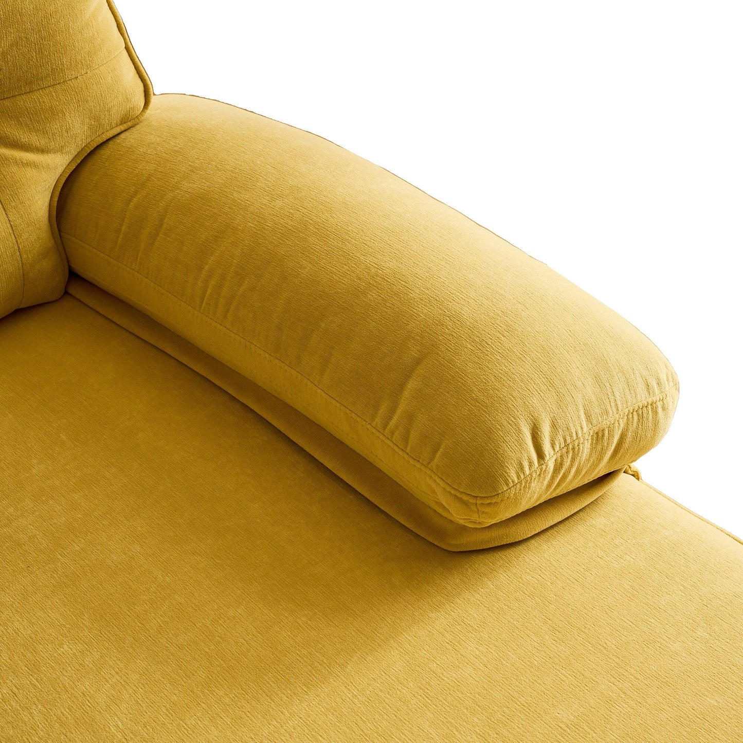 Canapé sectionnel moderne en velours en forme de L avec pieds en métal et dossier large pour salon et chambre à coucher