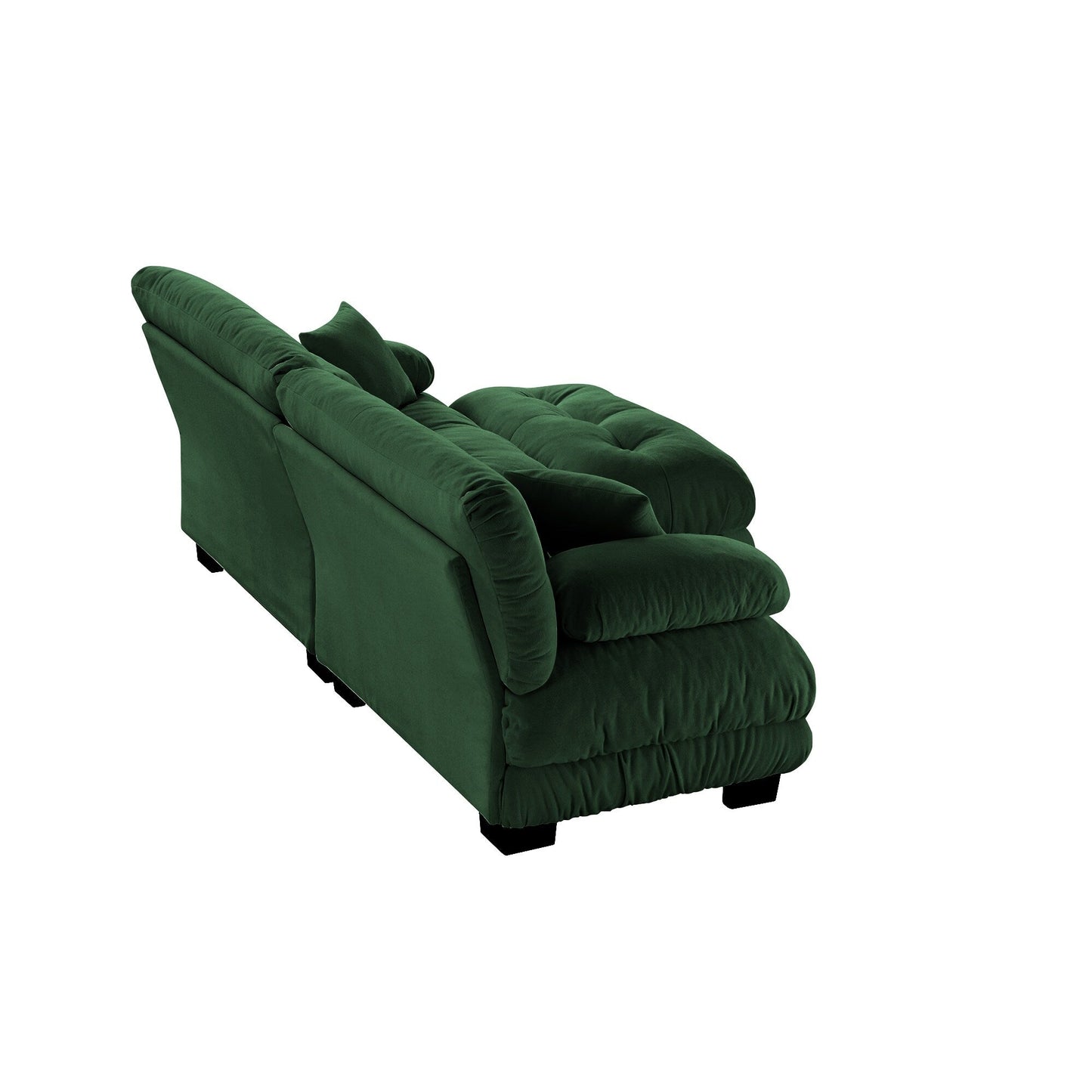 Canapé modulaire 2 places Cloud en chenille avec pouf convertible et coussins lombaires pour le salon