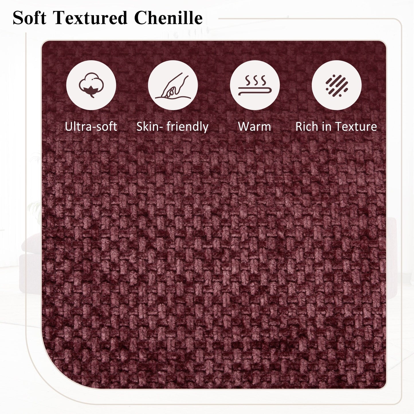 Canapé modulaire Cloud en chenille avec coussins double épaisseur, rangement latéral et oreillers assortis pour le salon
