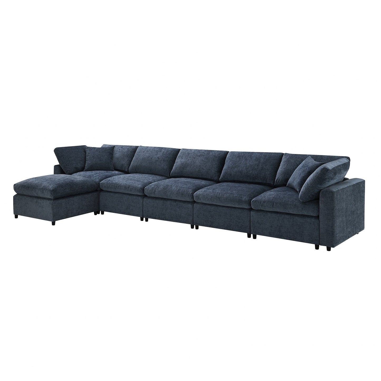 Canapé-lit modulaire Cloud, ensemble de canapés sectionnels en chenille avec pouf, combinaison libre, canapé-lit convertible en U