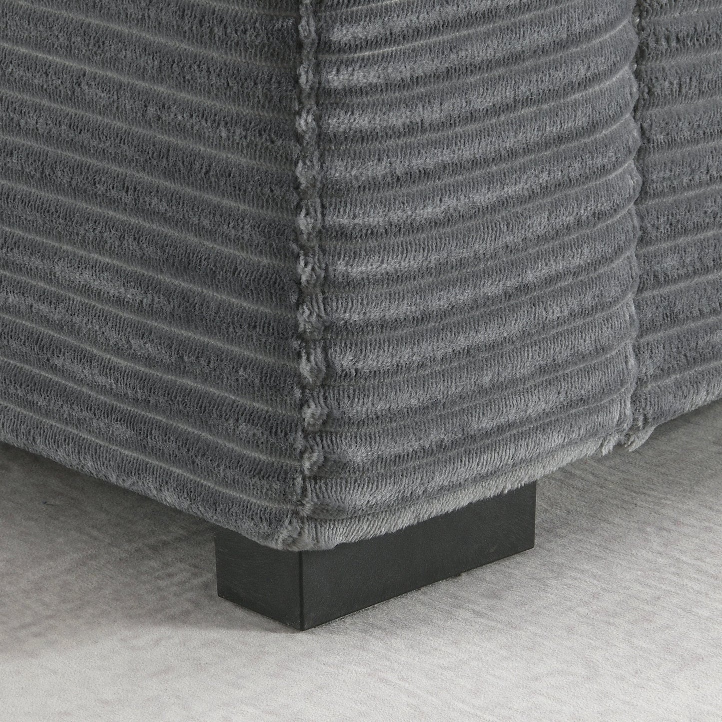 Canapé modulable en velours côtelé en forme de L avec rangement pour accoudoirs, ports USB et porte-gobelets pour salon d'appartement
