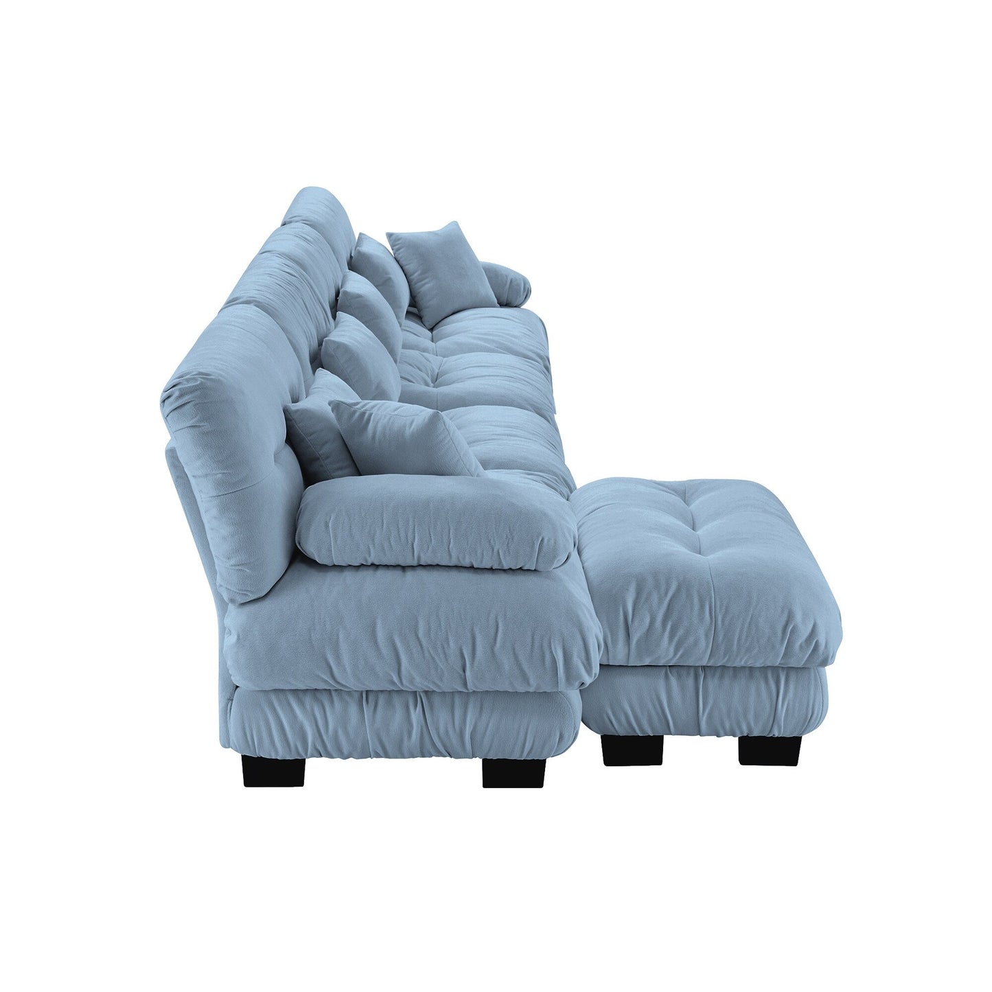 Canapé modulaire 4 places en forme de L, canapé Cloud à combinaison libre avec poufs convertibles pour le salon