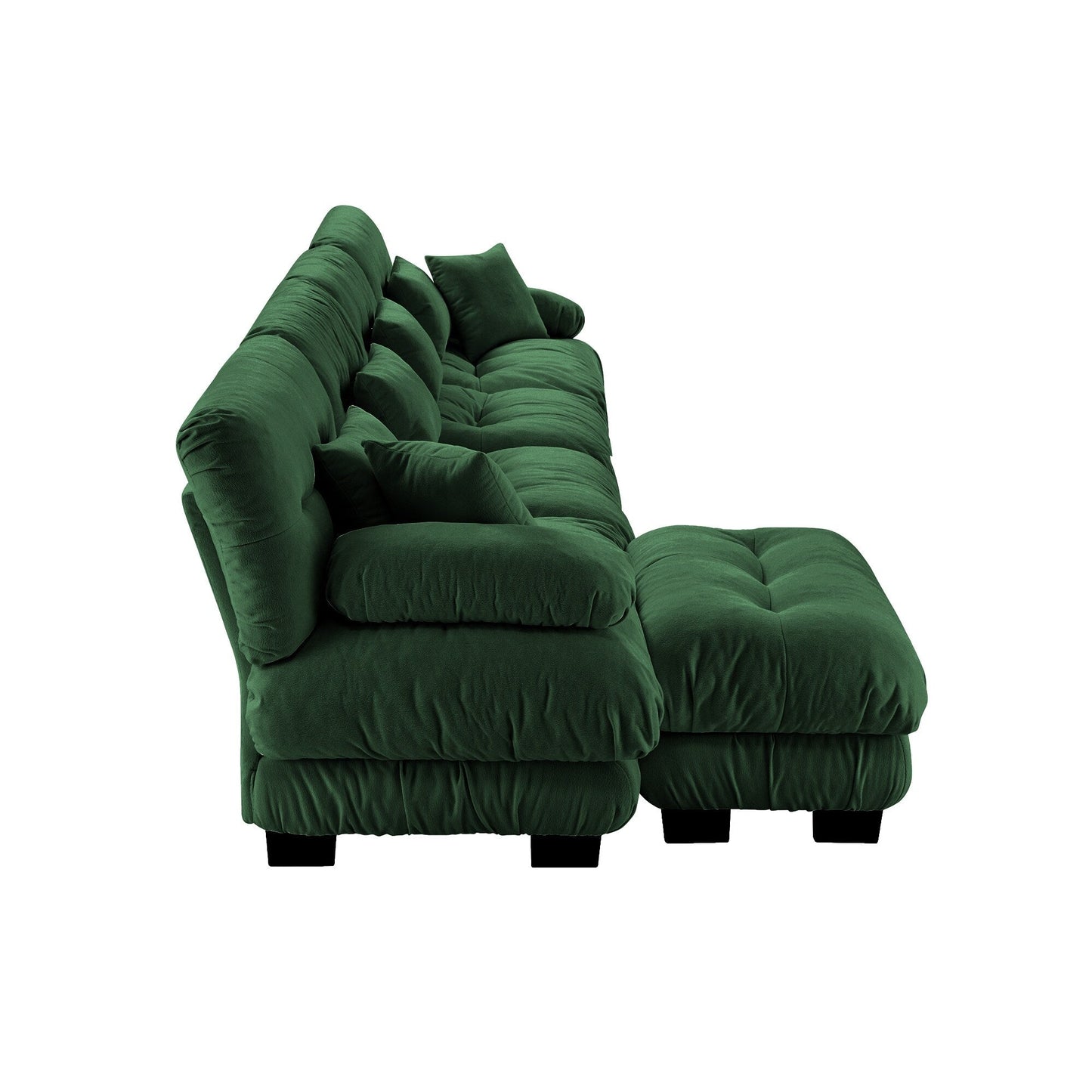 Canapé modulaire 4 places en forme de L, canapé Cloud à combinaison libre avec poufs convertibles pour le salon