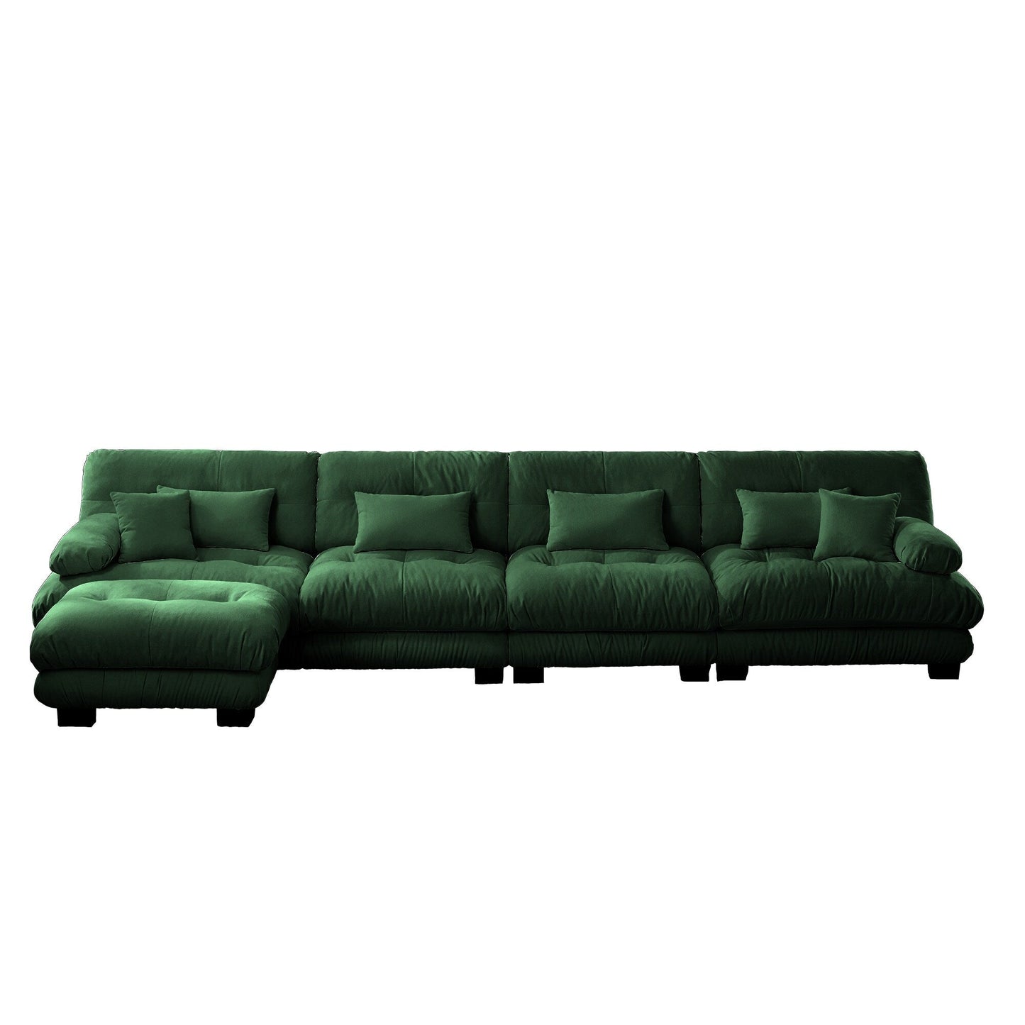 Canapé modulaire 4 places en forme de L, canapé Cloud à combinaison libre avec poufs convertibles pour le salon