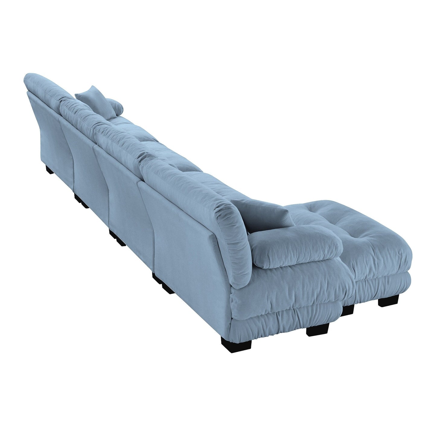 Canapé modulaire 4 places en forme de L, canapé Cloud à combinaison libre avec poufs convertibles pour le salon