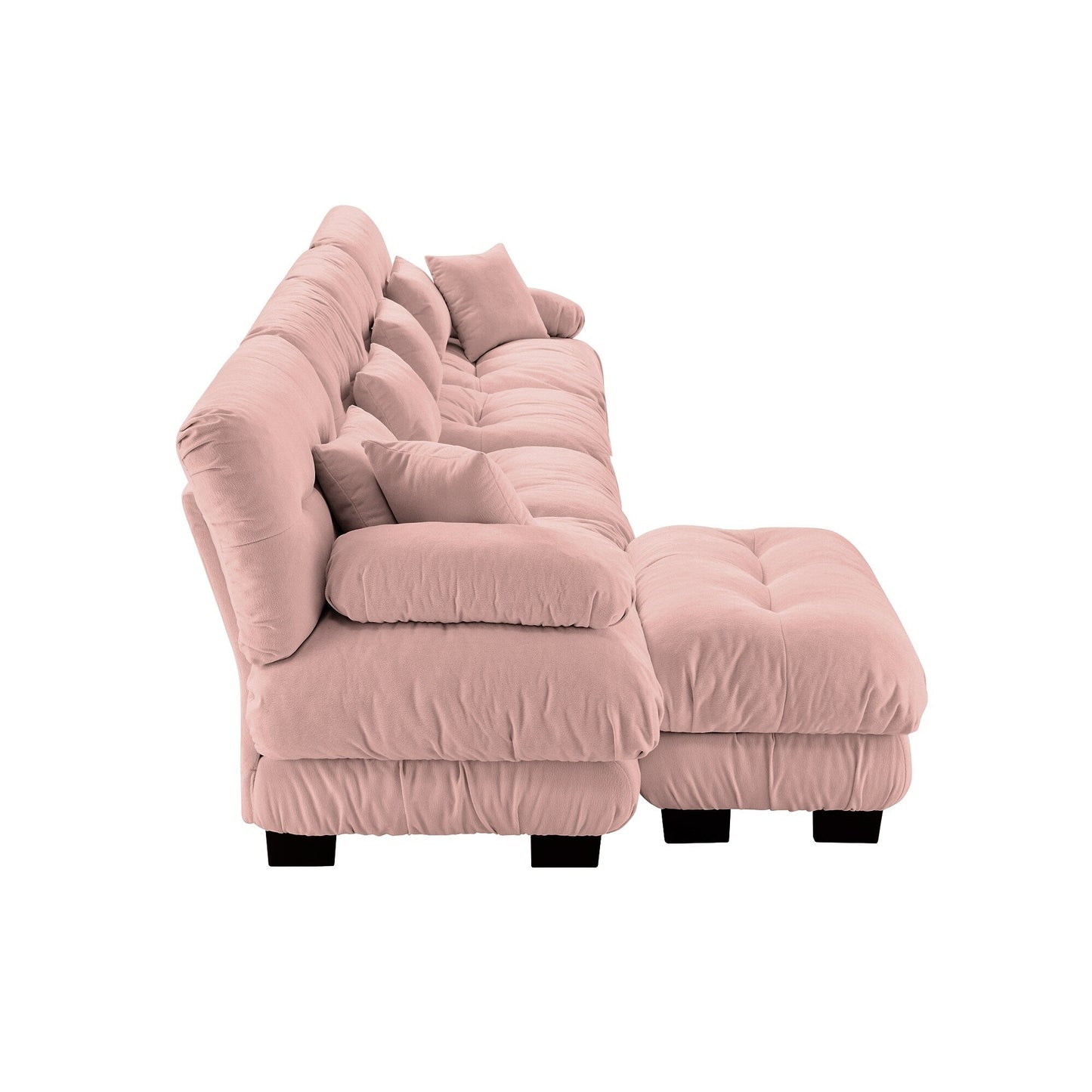 Canapé modulaire 4 places en forme de L, canapé Cloud à combinaison libre avec poufs convertibles pour le salon