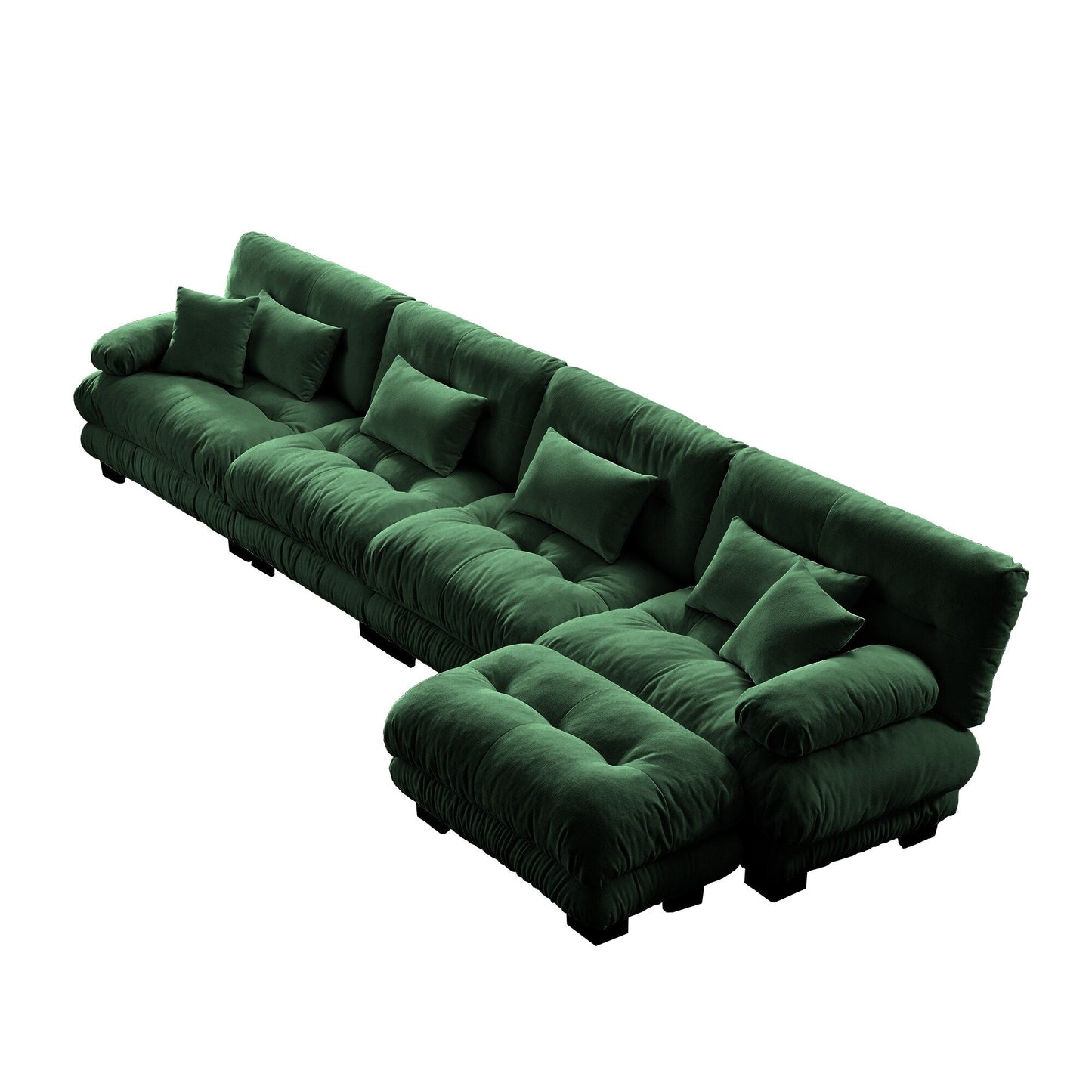 Canapé modulaire 4 places en forme de L, canapé Cloud à combinaison libre avec poufs convertibles pour le salon