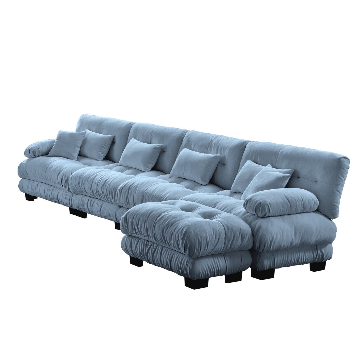 Canapé modulaire 4 places en forme de L, canapé Cloud à combinaison libre avec poufs convertibles pour le salon