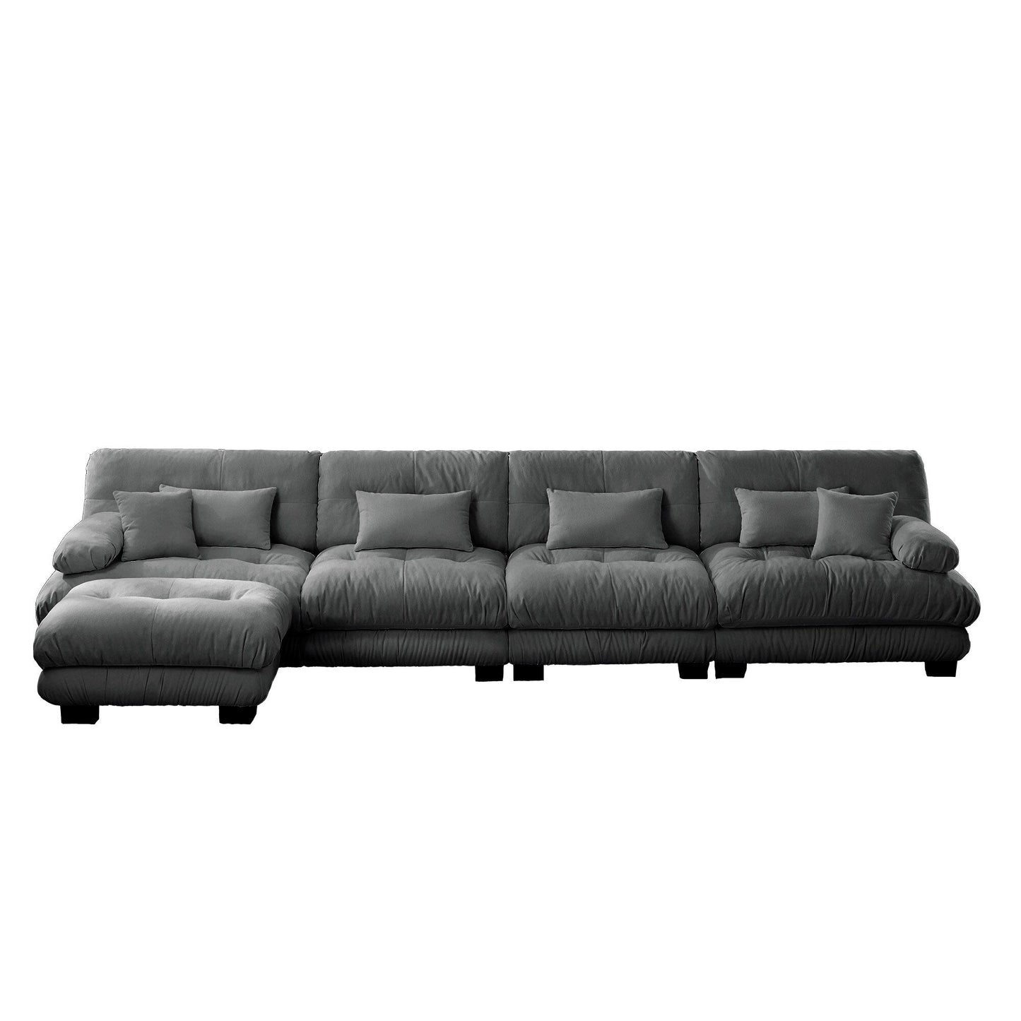 Canapé modulaire 4 places en forme de L, canapé Cloud à combinaison libre avec poufs convertibles pour le salon