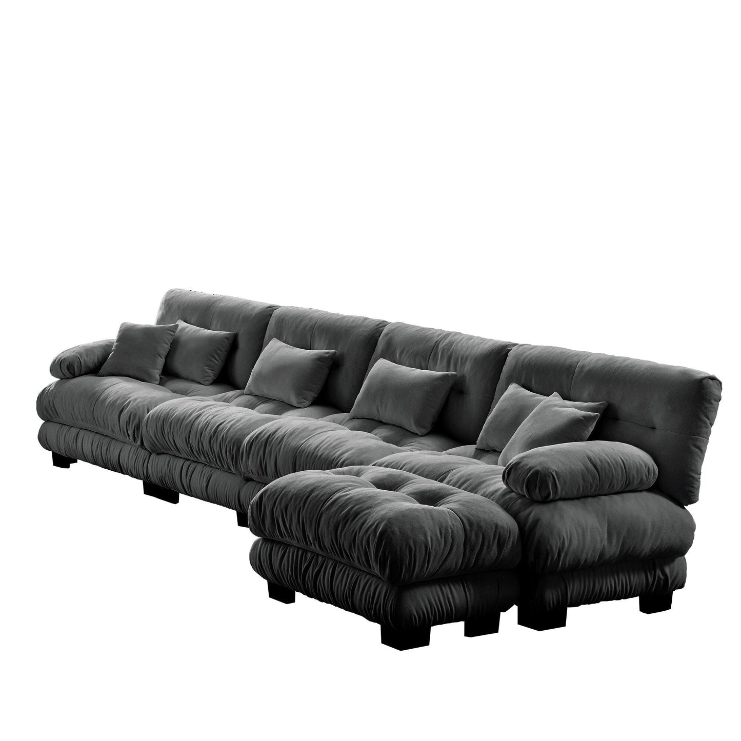 Canapé modulaire 4 places en forme de L, canapé Cloud à combinaison libre avec poufs convertibles pour le salon