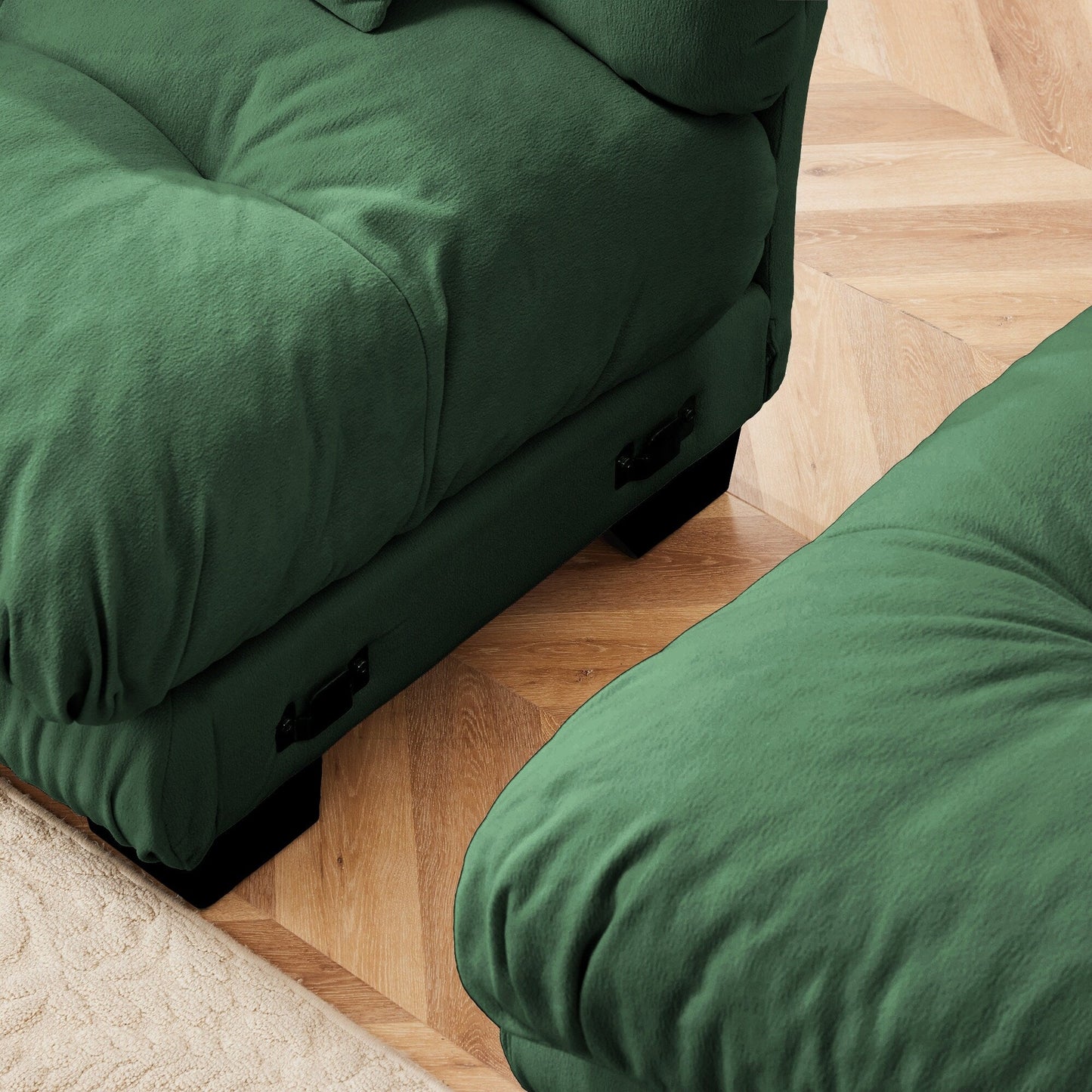 Canapé modulaire 4 places en forme de L, canapé Cloud à combinaison libre avec poufs convertibles pour le salon