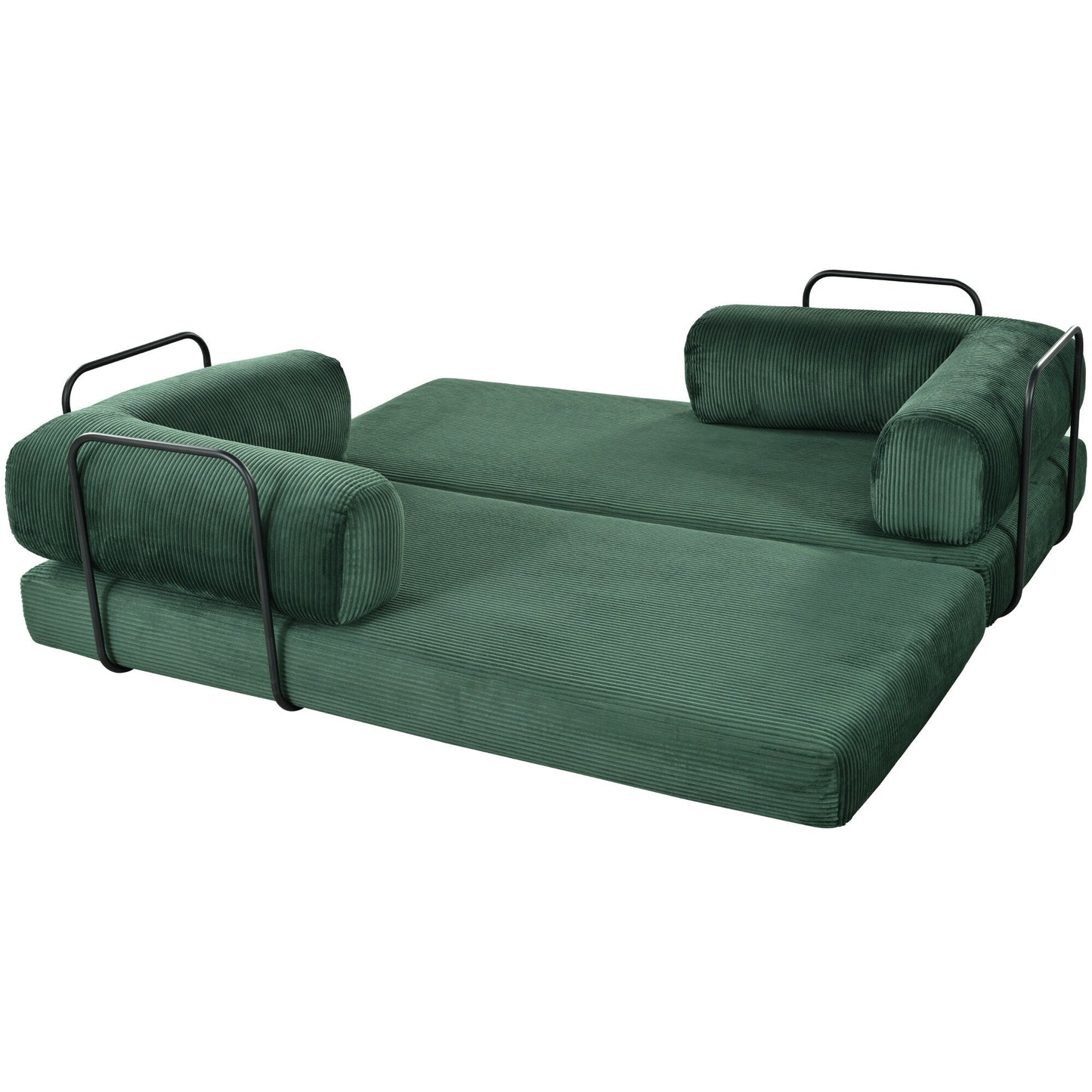 Canapé-lit modulaire en velours côtelé en forme de L, convertible, sectionnel, 4 places, avec coussins compensés, pour salon et appartement
