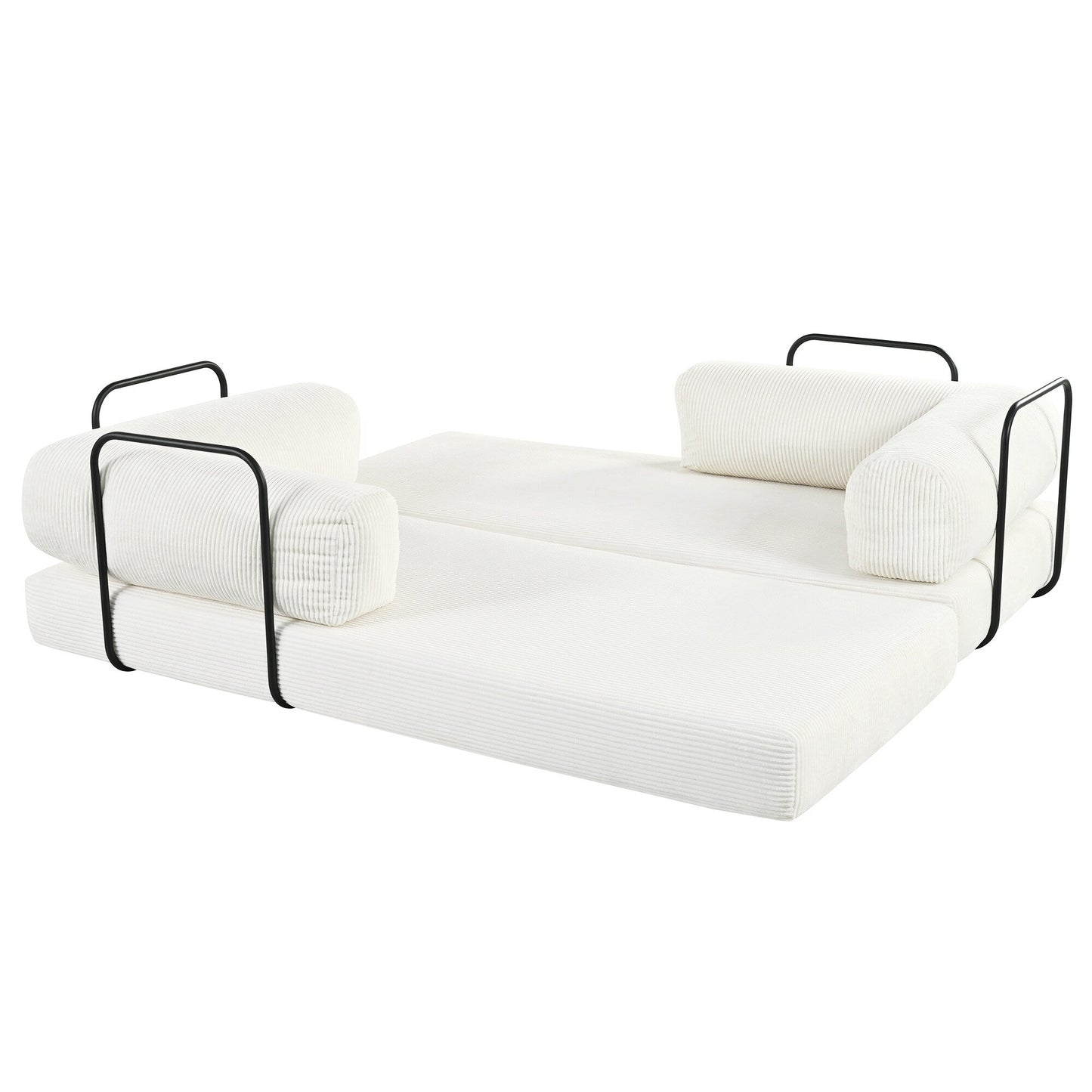 Canapé-lit modulaire en velours côtelé en forme de L, convertible, sectionnel, 4 places, avec coussins compensés, pour salon et appartement