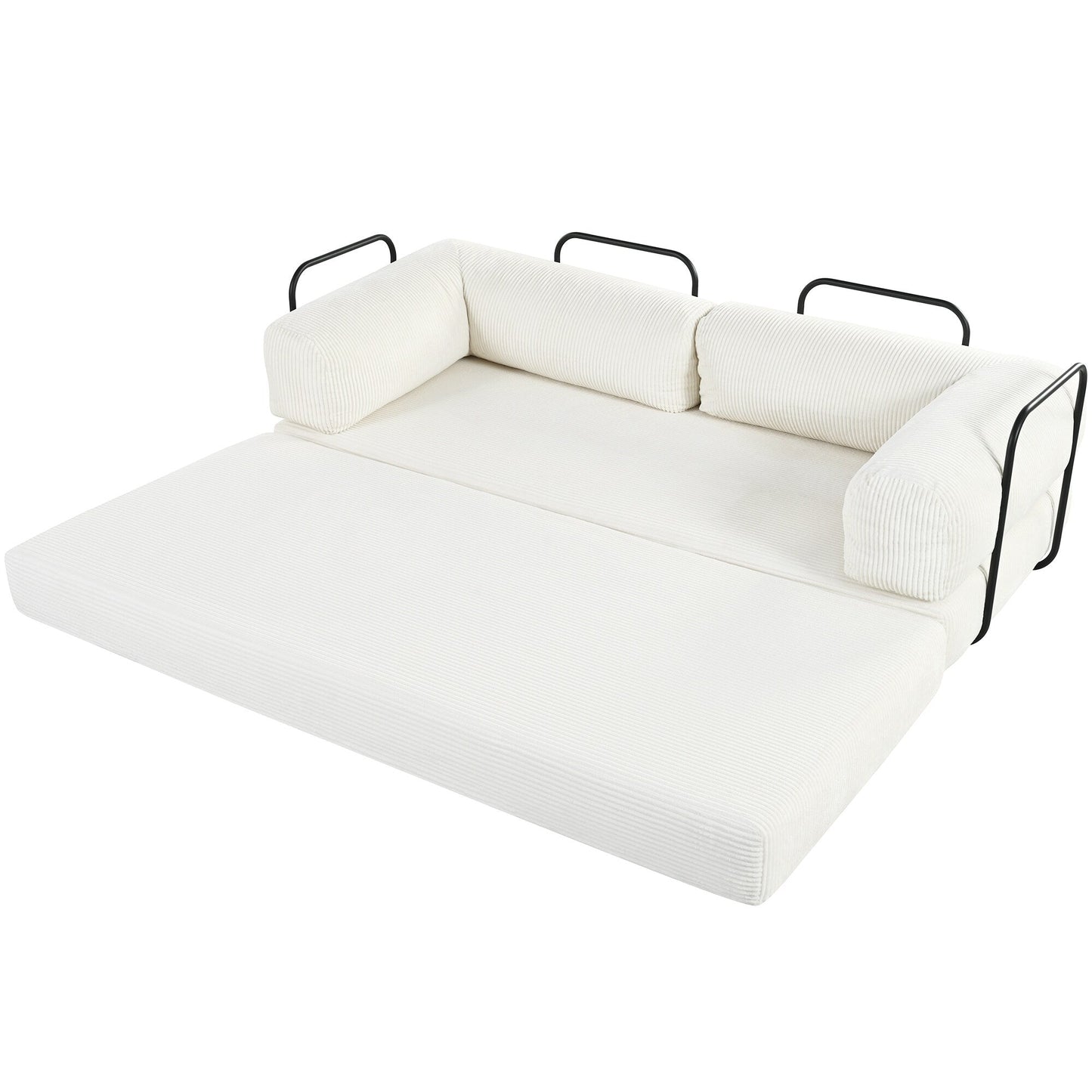 Canapé-lit modulaire en velours côtelé en forme de L, convertible, sectionnel, 4 places, avec coussins compensés, pour salon et appartement