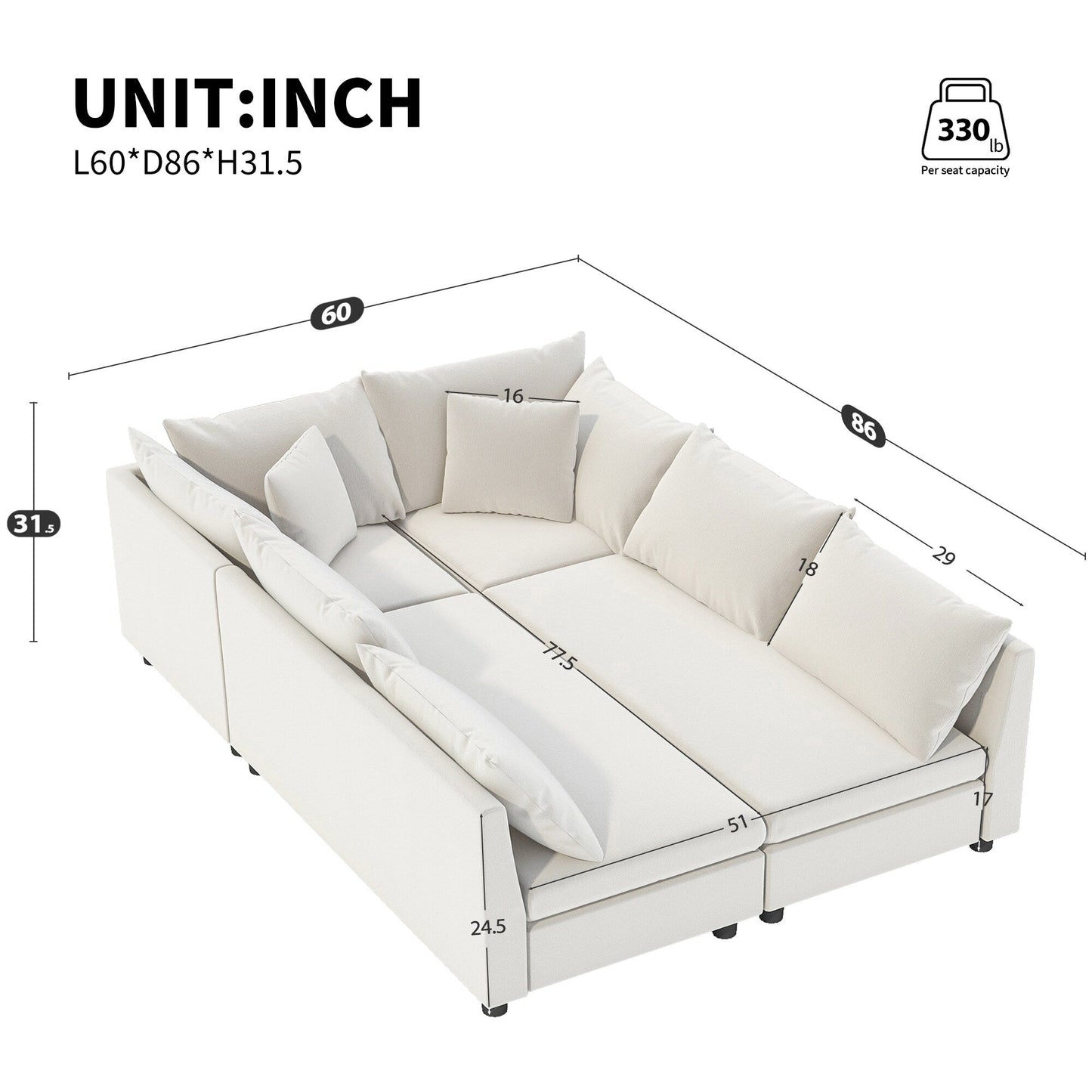 Canapé-lit sectionnel modulaire, ensemble de canapés en chenille avec oreillers, combinaison libre, canapé convertible