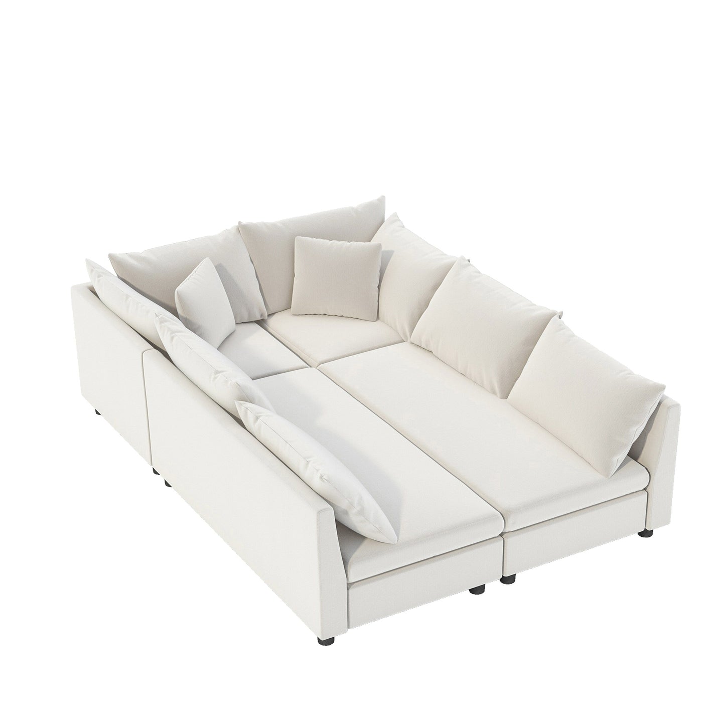 Canapé-lit sectionnel modulaire, ensemble de canapés en chenille avec oreillers, combinaison libre, canapé convertible