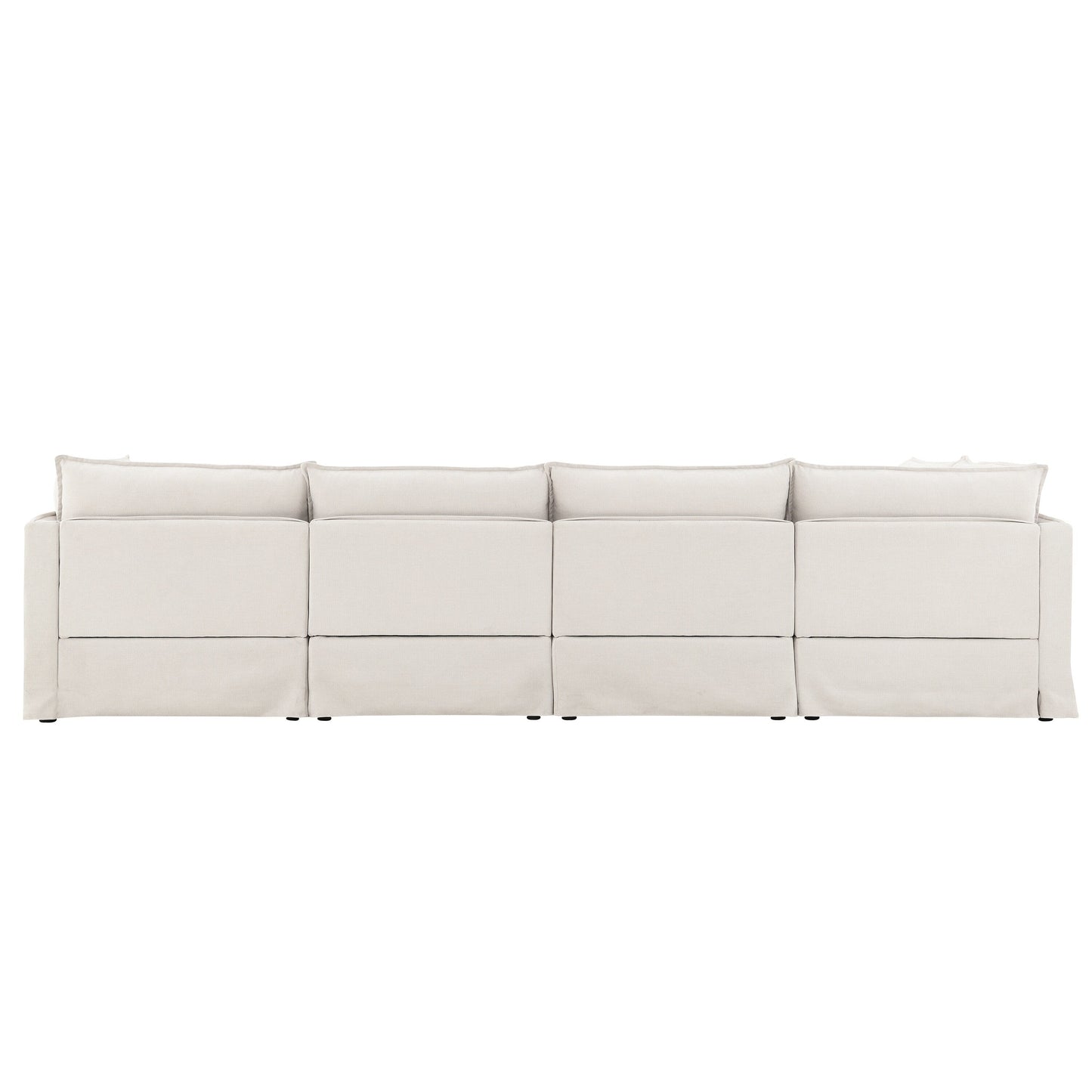 Canapé sectionnel modulaire avec pouf amovible, meuble d'intérieur rembourré en L, assise large, combinaison libre, canapé en chenille