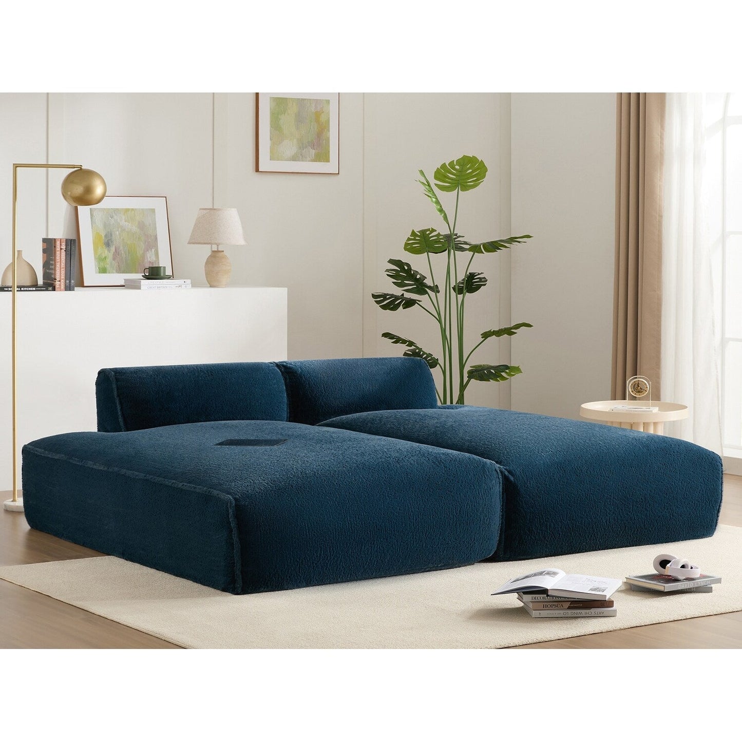 Canapé sectionnel modulaire, entièrement compressé, spacieux, rempli de mousse, pour salon, design adapté aux personnes âgées