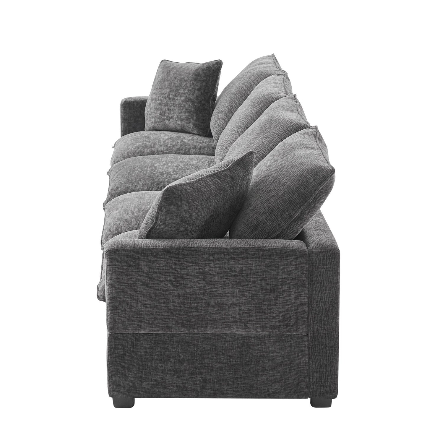 Canapé modulable, ensemble de canapés sectionnels 4 places en chenille avec 2 coussins inclus, à combiner librement