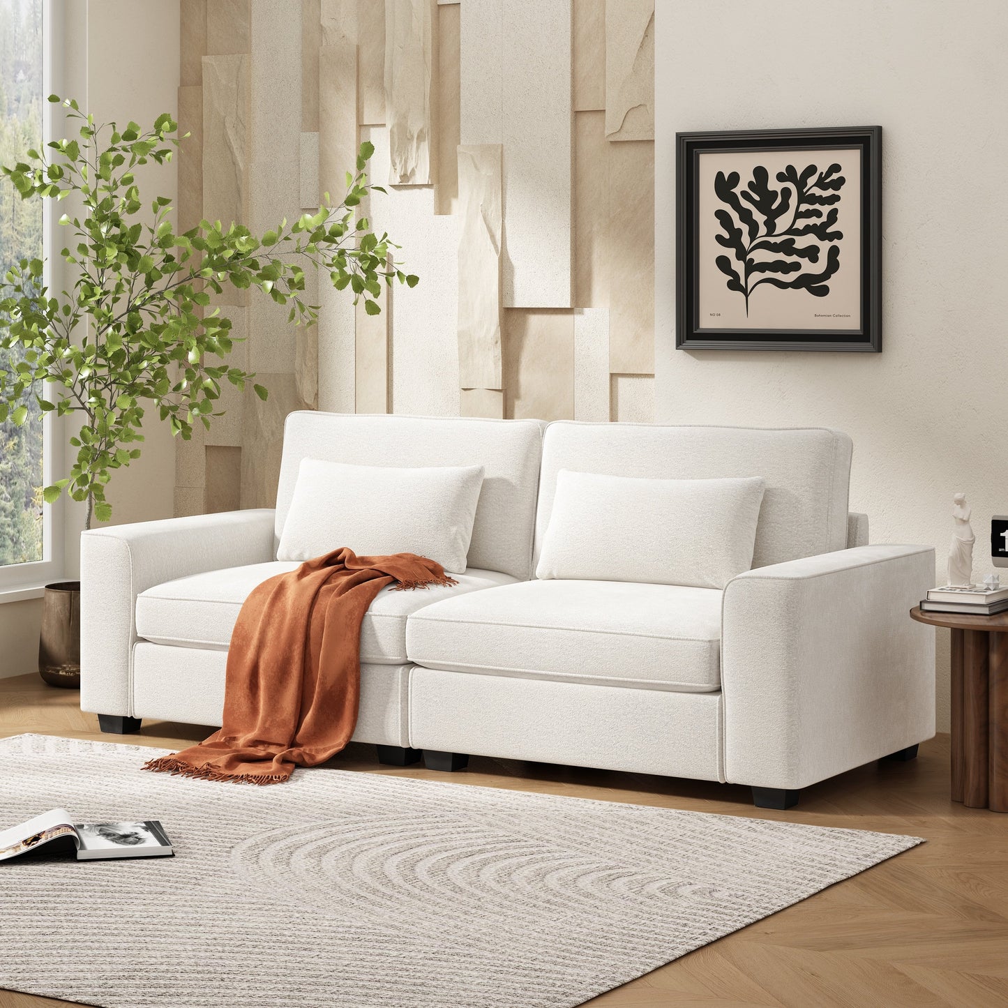 Canapé 3 places rembourré Montague Cozy Duo par Christopher Knight Home