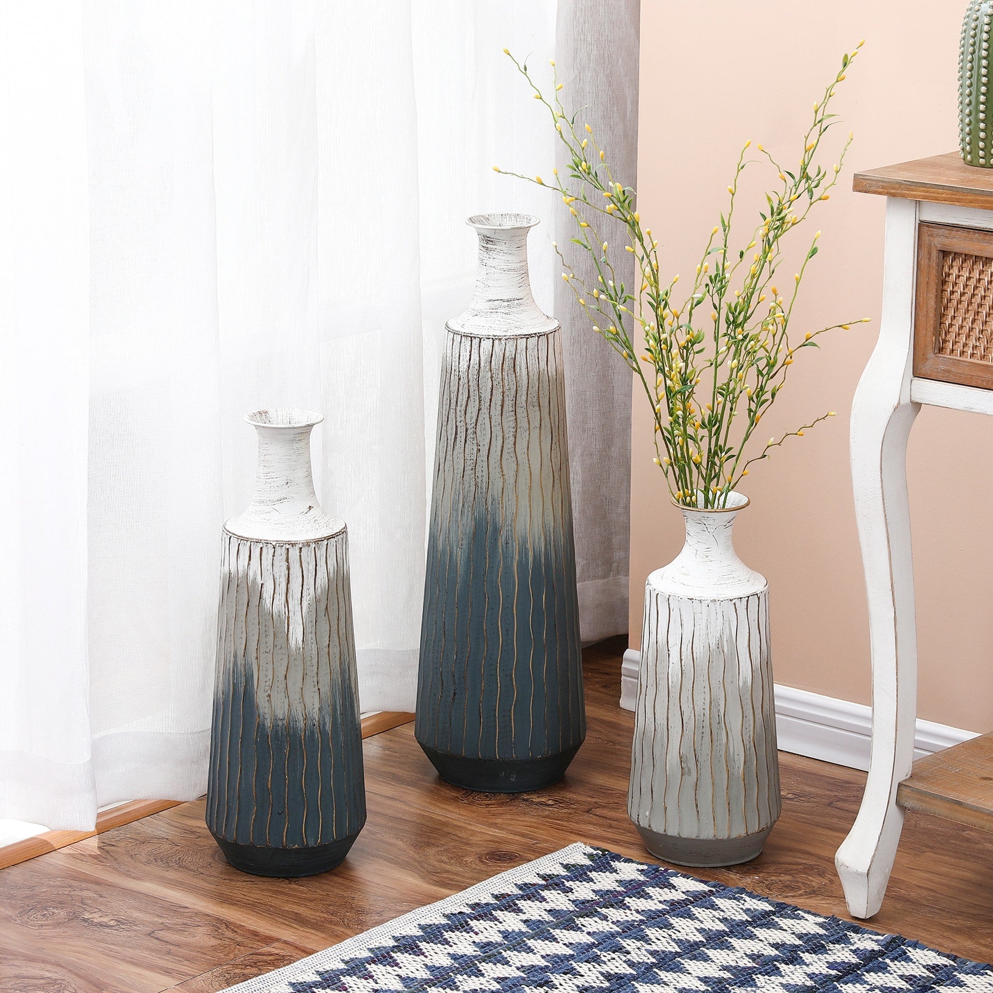 Vases en métal multicolores ombrés (lot de 3)