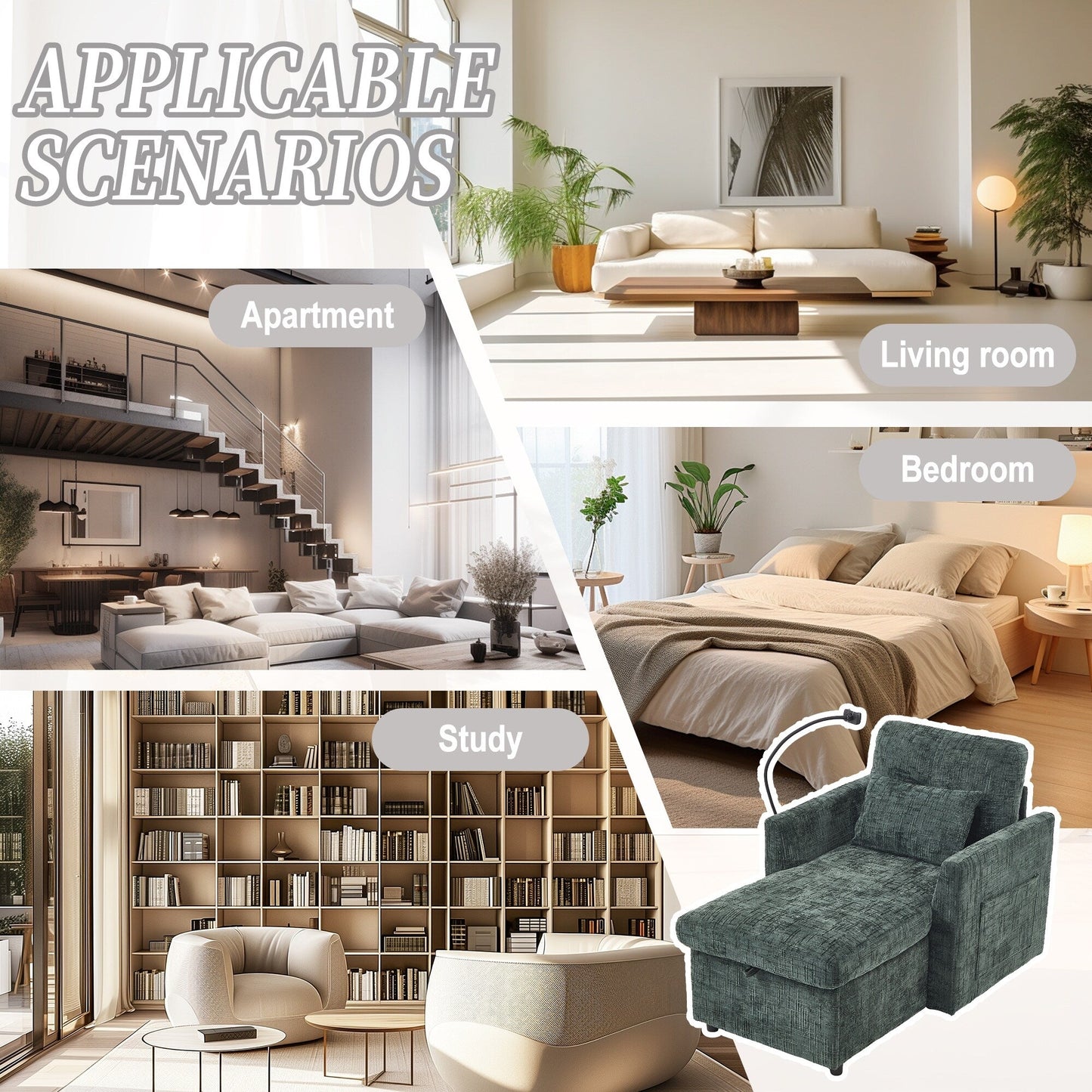 Canapé inclinable multifonctionnel pour personne paresseuse, dossier de rangement avec support pour téléphone portable, chaise de loisirs simple en chenille