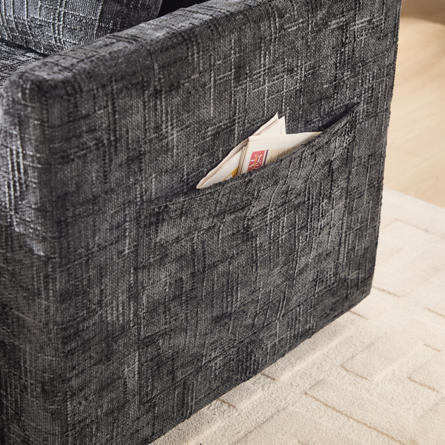 Canapé inclinable multifonctionnel pour personne paresseuse, dossier de rangement avec support pour téléphone portable, chaise de loisirs simple en chenille
