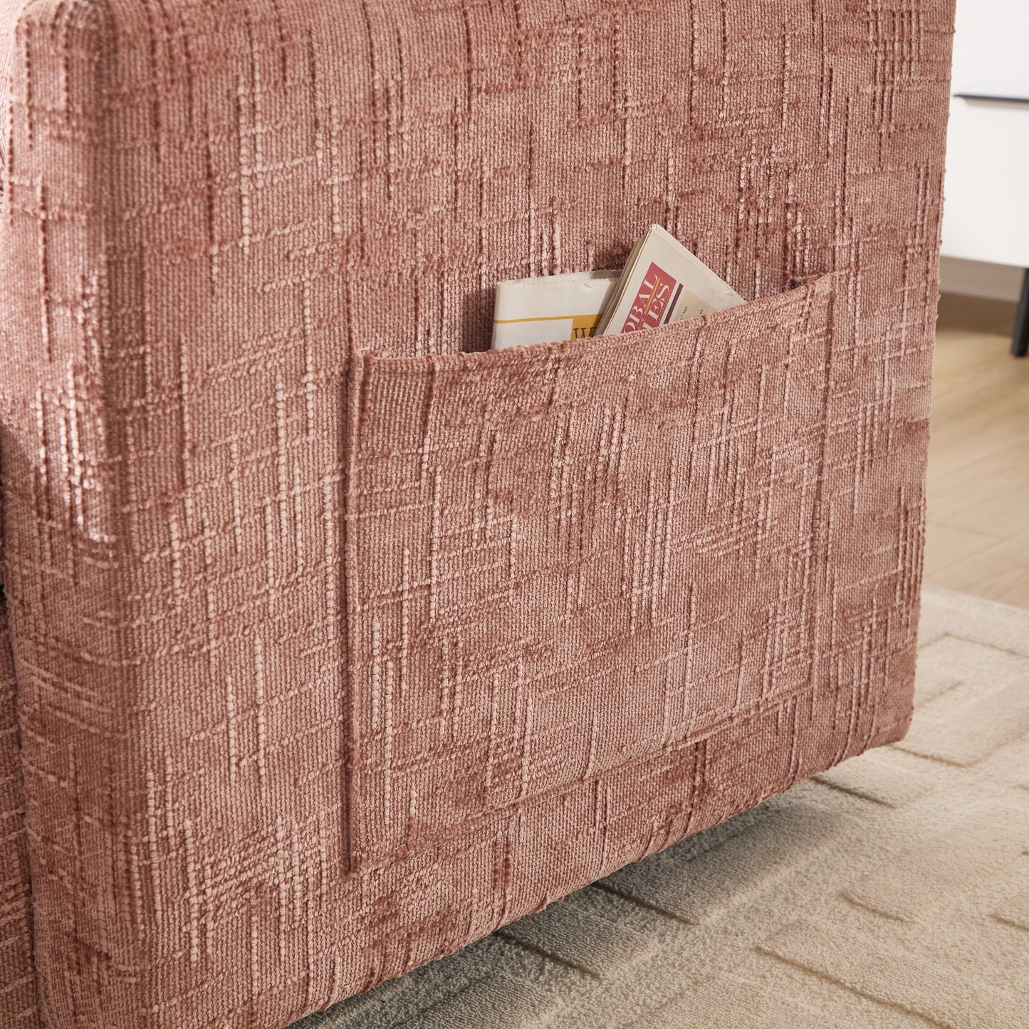 Canapé inclinable multifonctionnel pour personne paresseuse, dossier de rangement avec support pour téléphone portable, fauteuil de loisirs simple en chenille