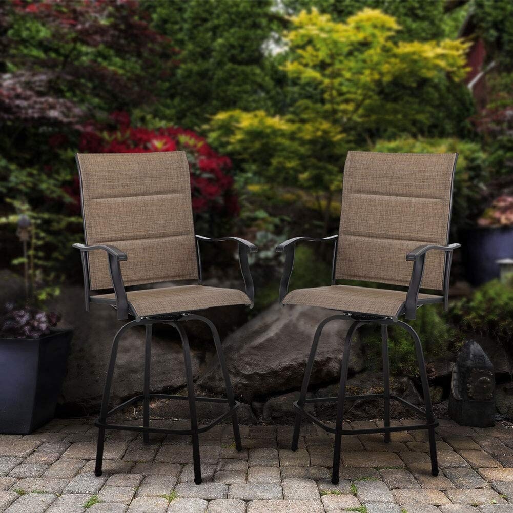 Tabourets de bar pivotants rembourrés Namatota (lot de 2) par Havenside Home