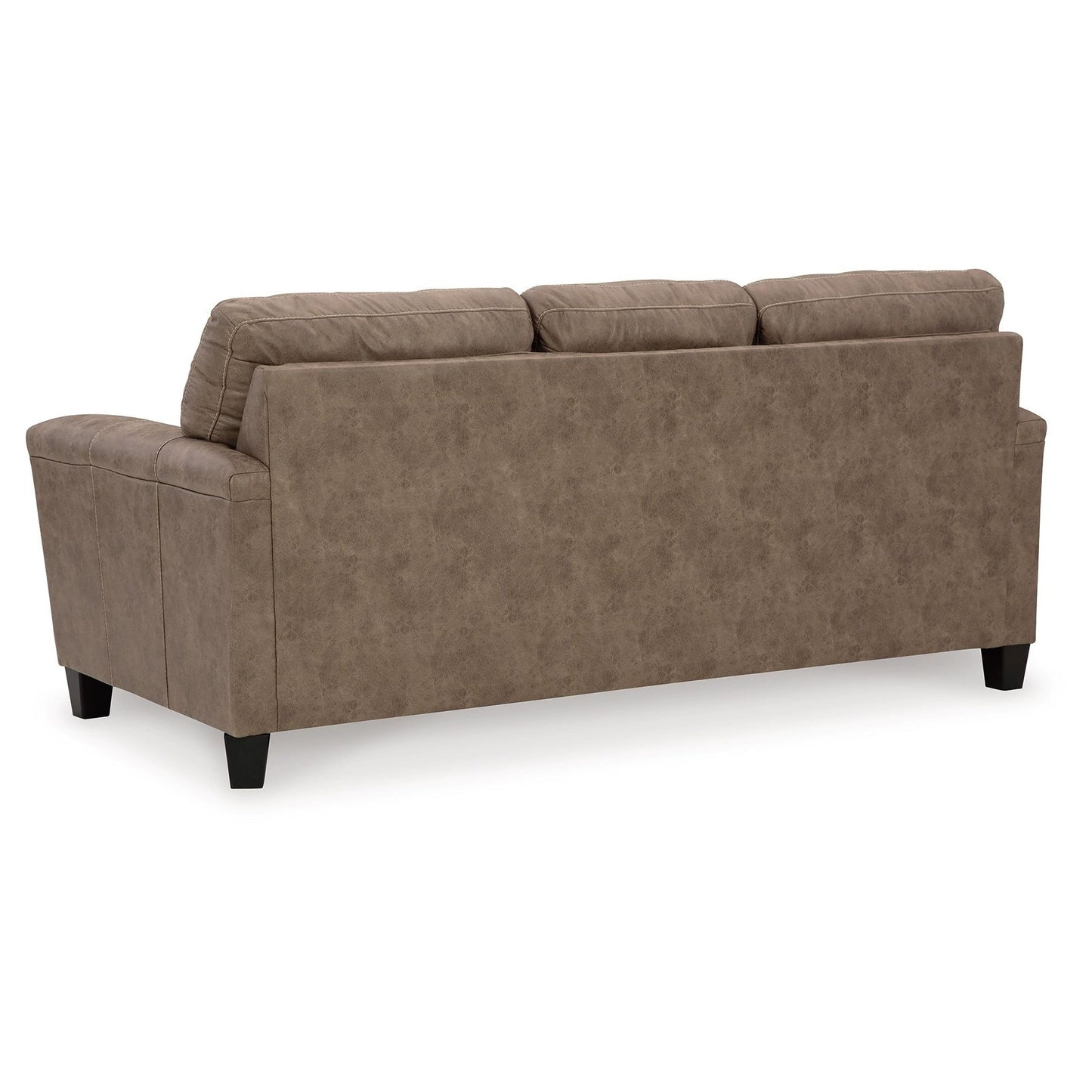 Canapé-lit queen size Nav, similicuir marron fossile, mousse, 226 cm