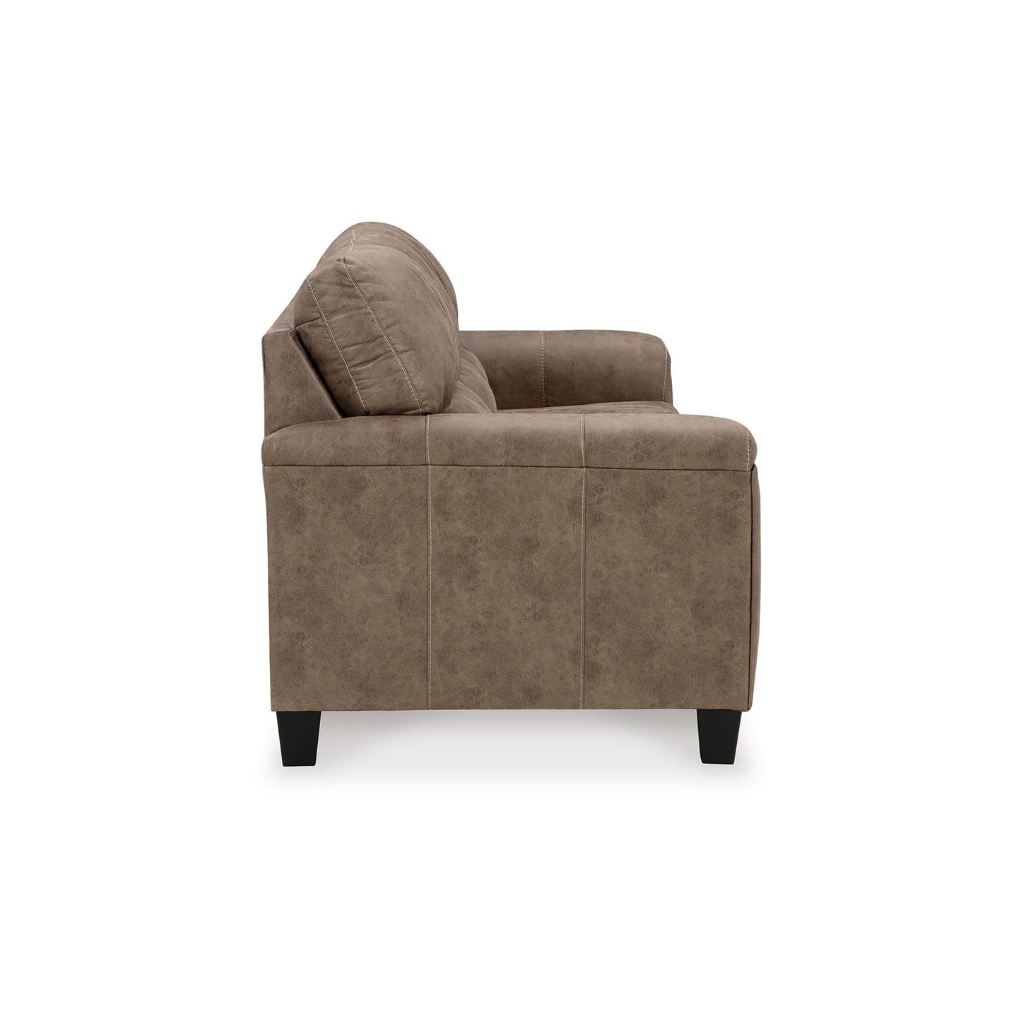 Canapé-lit queen size Nav, similicuir marron fossile, mousse, 226 cm