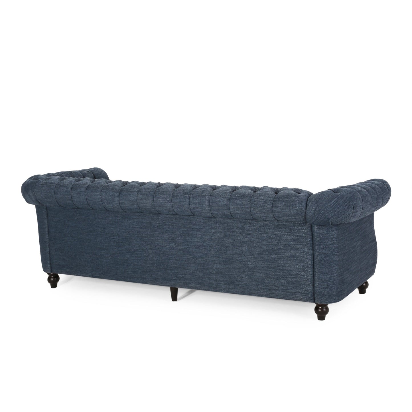 Canapé 3 places Chesterfield bleu marine capitonné avec têtes de clous