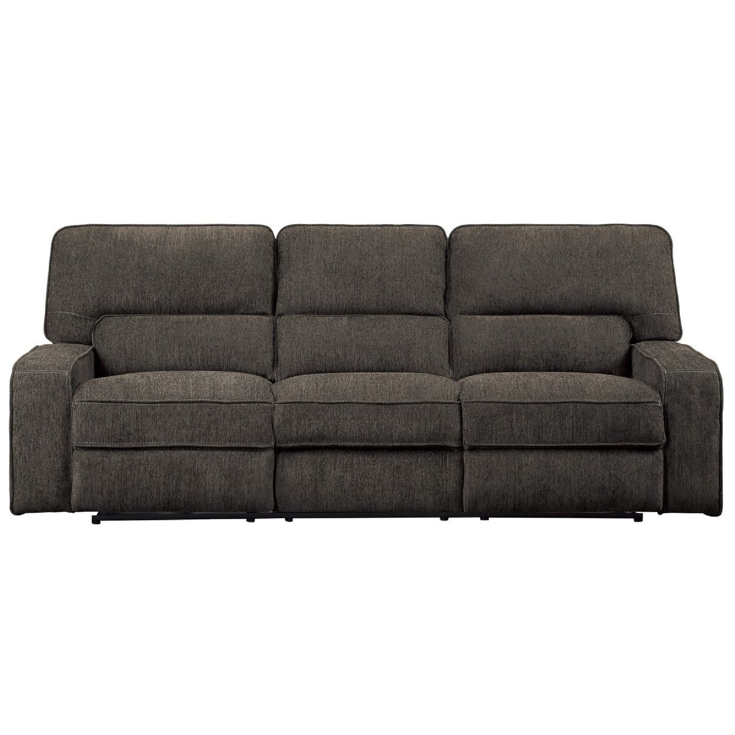 Canapé inclinable électrique Neo avec port USB, tissu chenille gris clair, 99 pouces