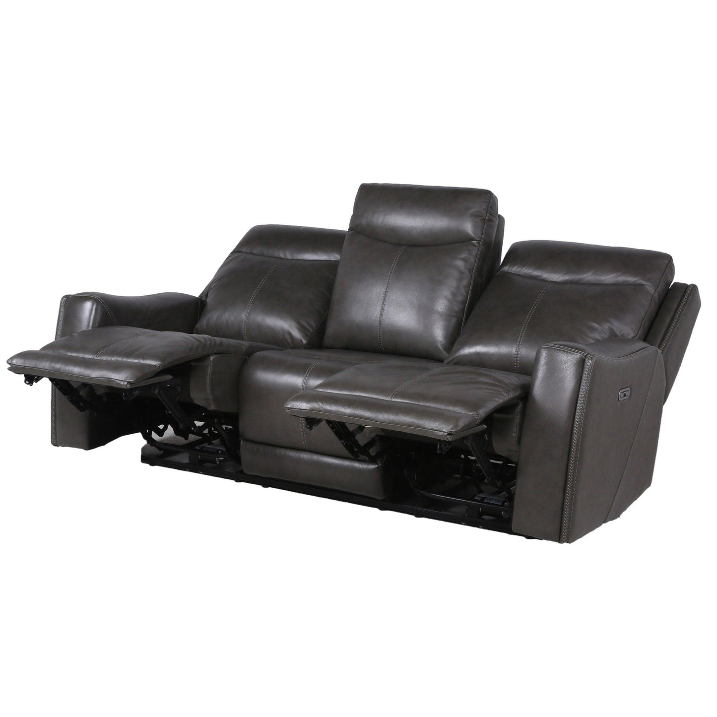Canapé inclinable Newport Power en cuir pleine fleur Steve Silver