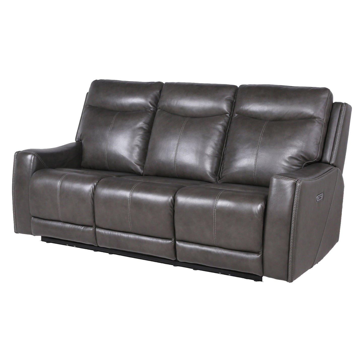 Canapé inclinable Newport Power en cuir pleine fleur Steve Silver
