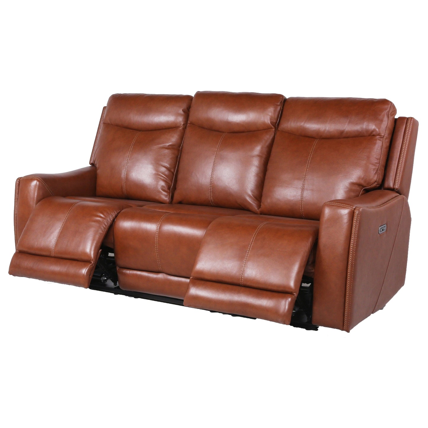 Canapé inclinable Newport Power en cuir pleine fleur Steve Silver