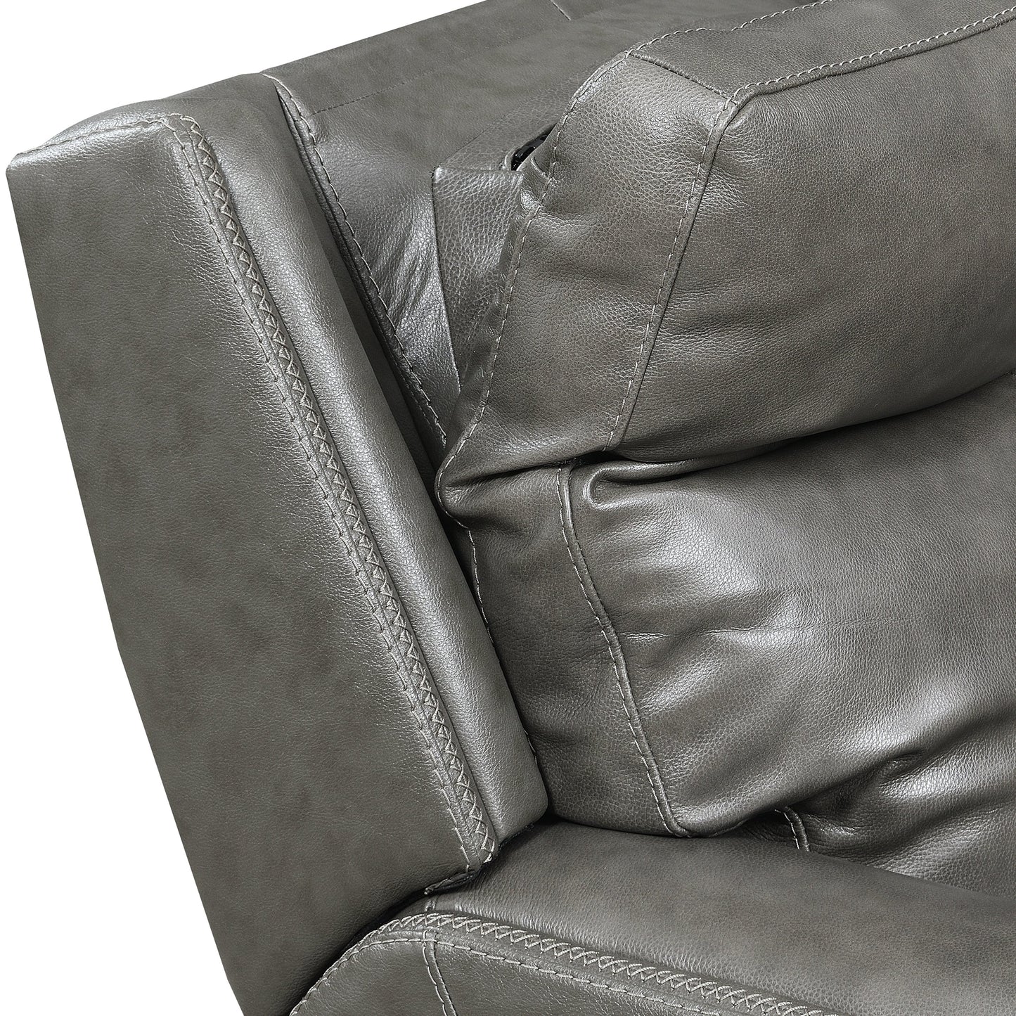 Canapé inclinable Newport Power en cuir pleine fleur Steve Silver