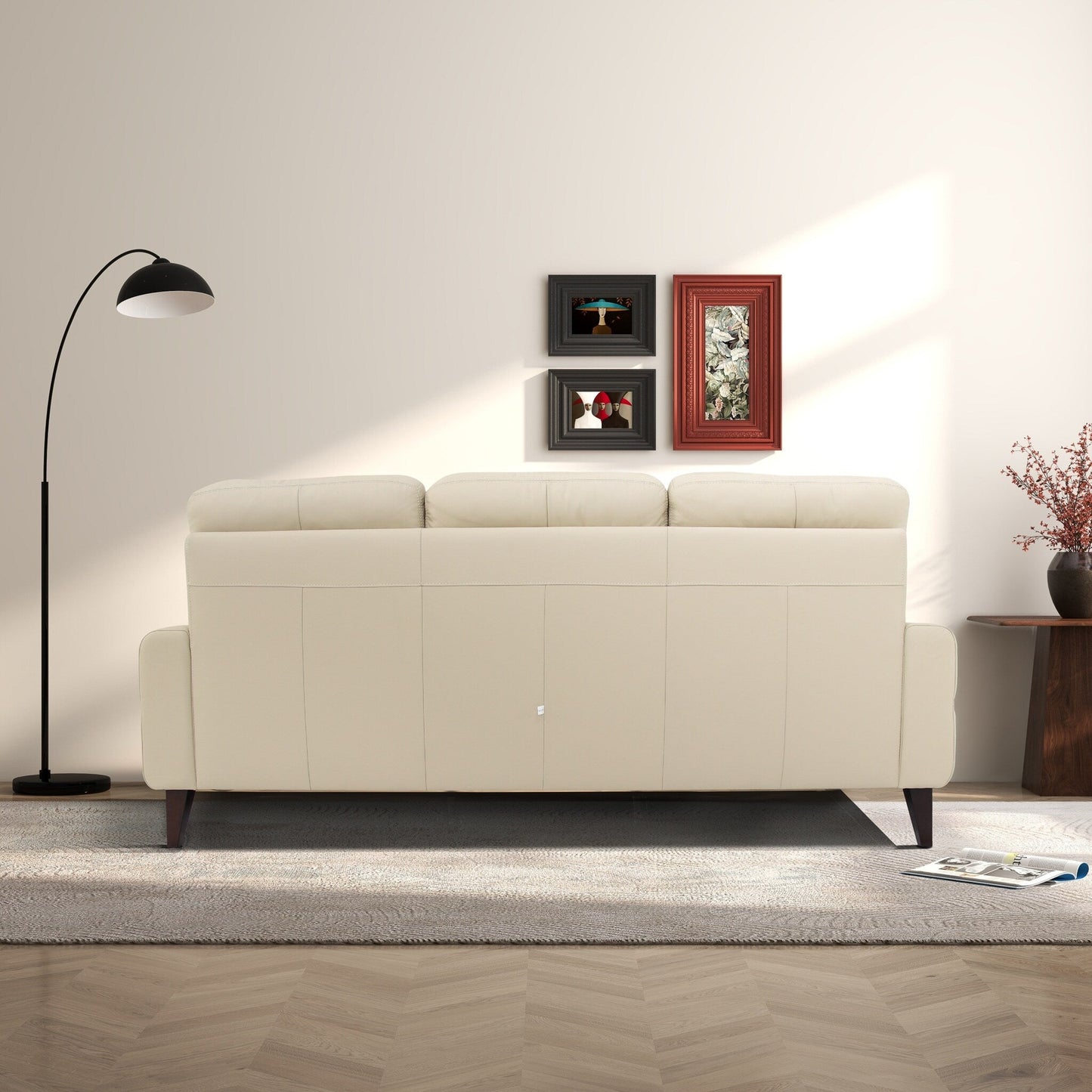 Canapé inclinable en cuir véritable à dossier serré Nimbus, style Mid-Century Modern