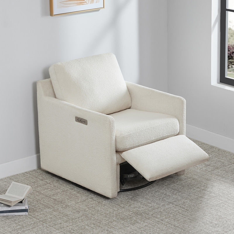 Fauteuil d'appoint pivotant Nora Power avec repose-pieds électriques